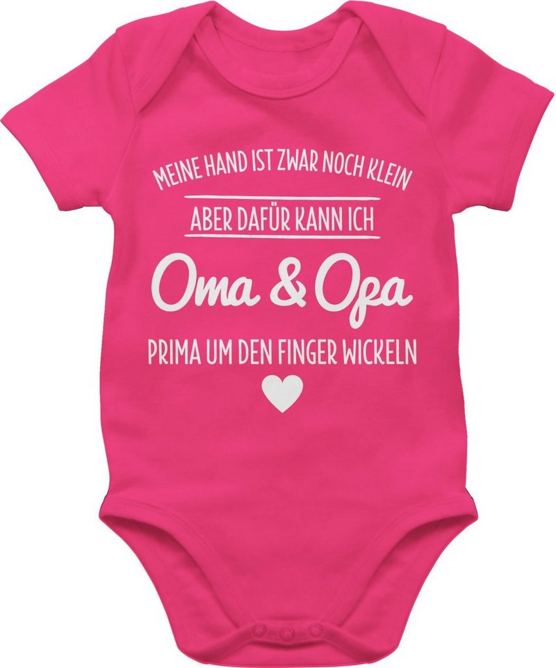 Shirtracer Shirtbody Oma und Opa um den Finger wickeln Großeltern Sprüche Baby