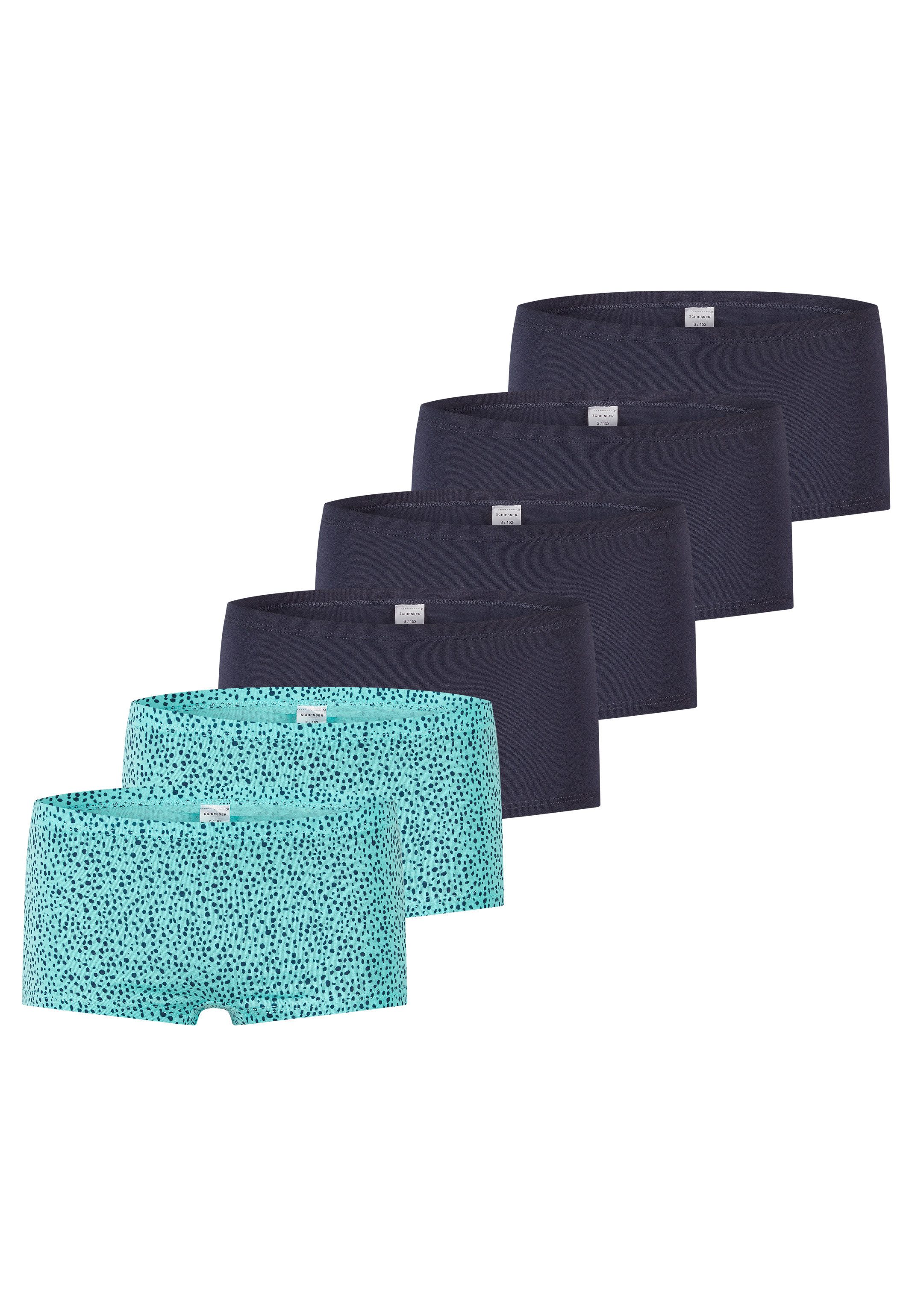 Schiesser Panty 6er Pack Teens Girls 95/5 Organic Cotton (Spar-Set, 6-St) Short Slip - Baumwolle - Mit softem Bund - ohne Zwicken und Kneifen