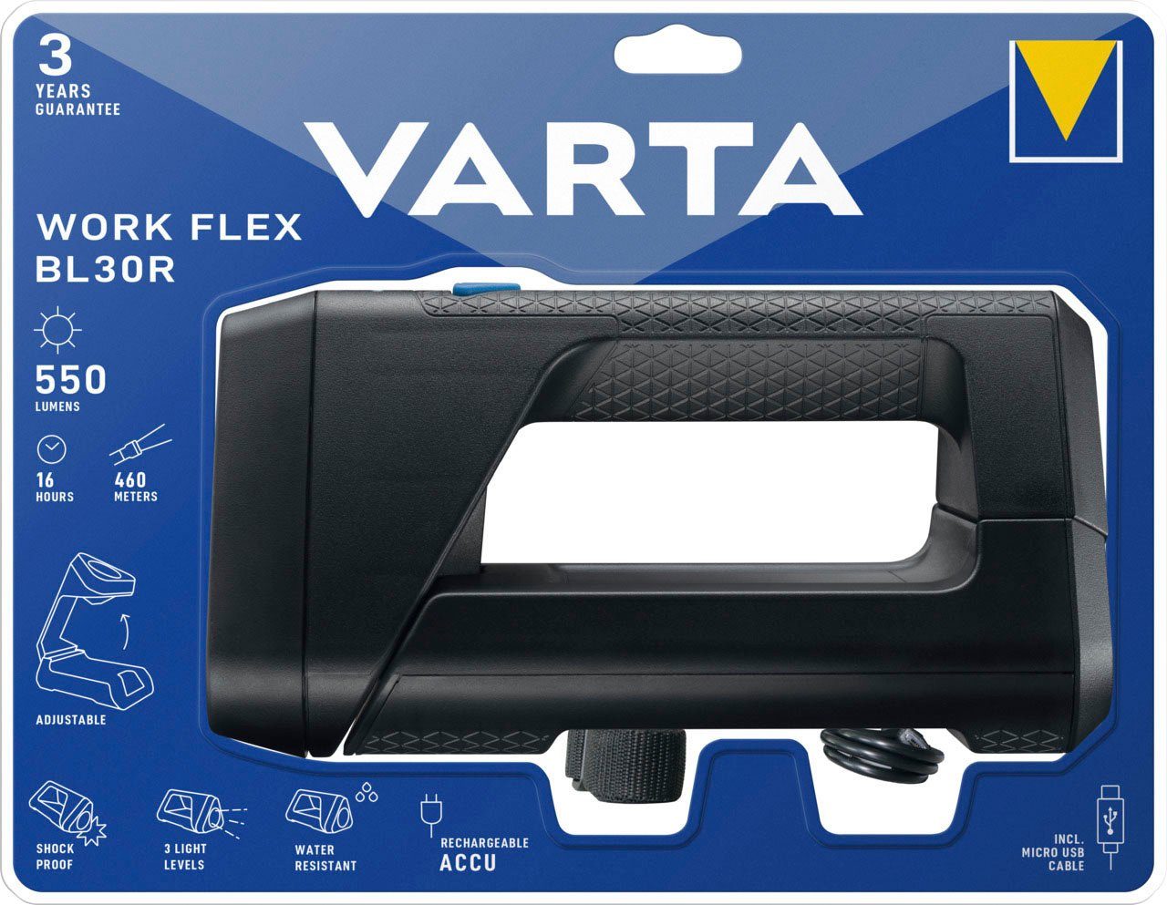 VARTA Taschenlampe BL30R Work Flex