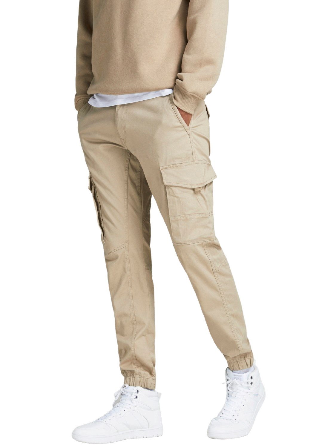 Jack & Jones Cargohose JJIPAUL JJFLAKE AKM 542 CROCKERY mit Stretch