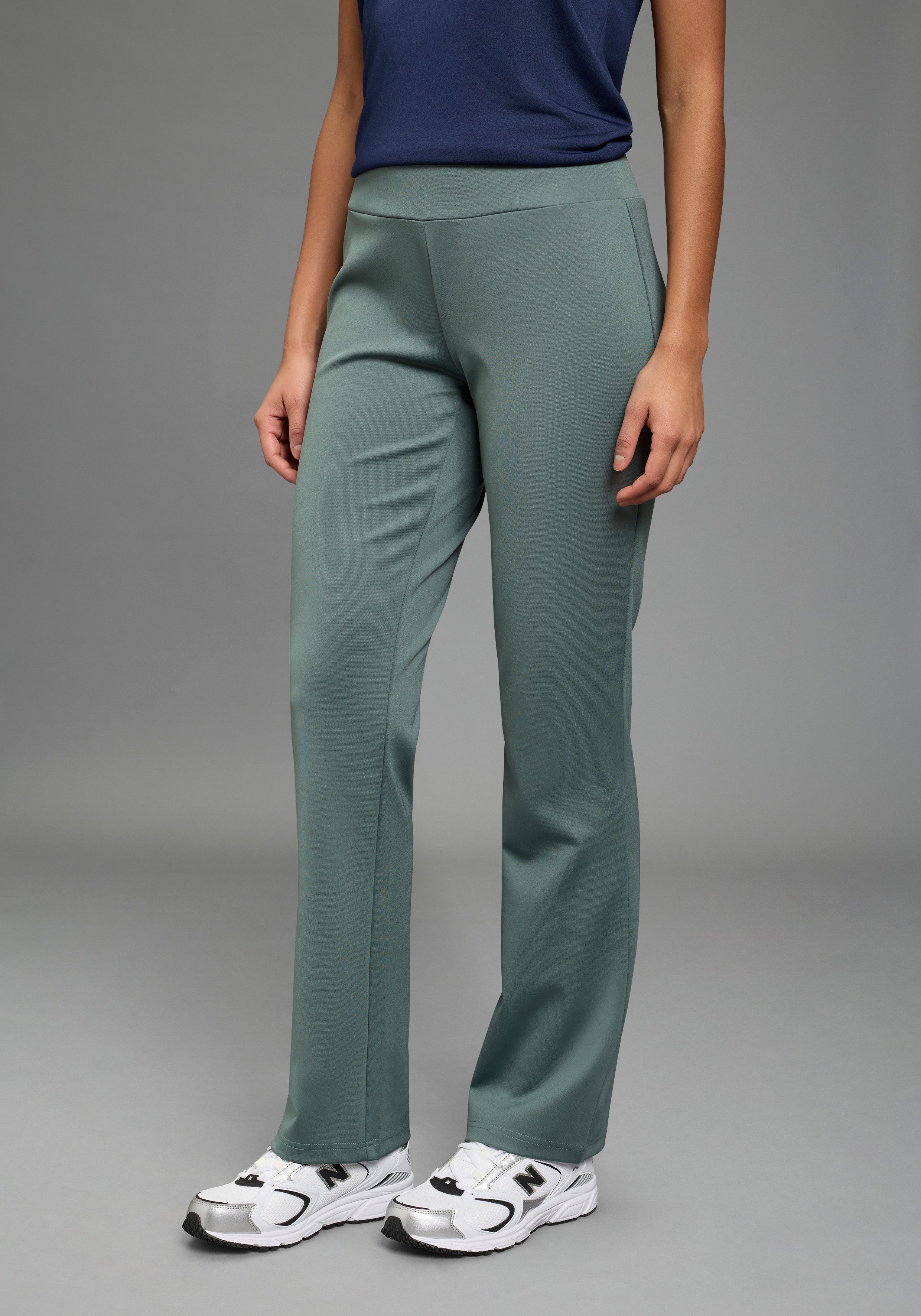 Laura Scott Jerseyhose BOOTCUT aus Polyester und Elasthan, unifarbene Optik günstig online kaufen