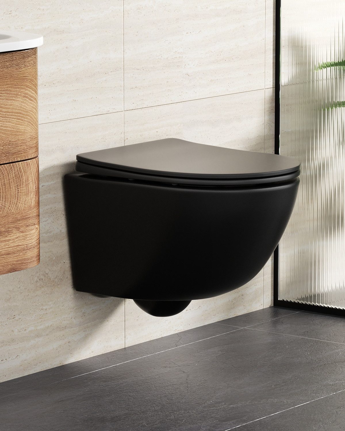 Rainsworth Flachspül-WC Hänge WC Spülrandlos Toilette 4.5/3L Inkl. 24 h Gra günstig online kaufen