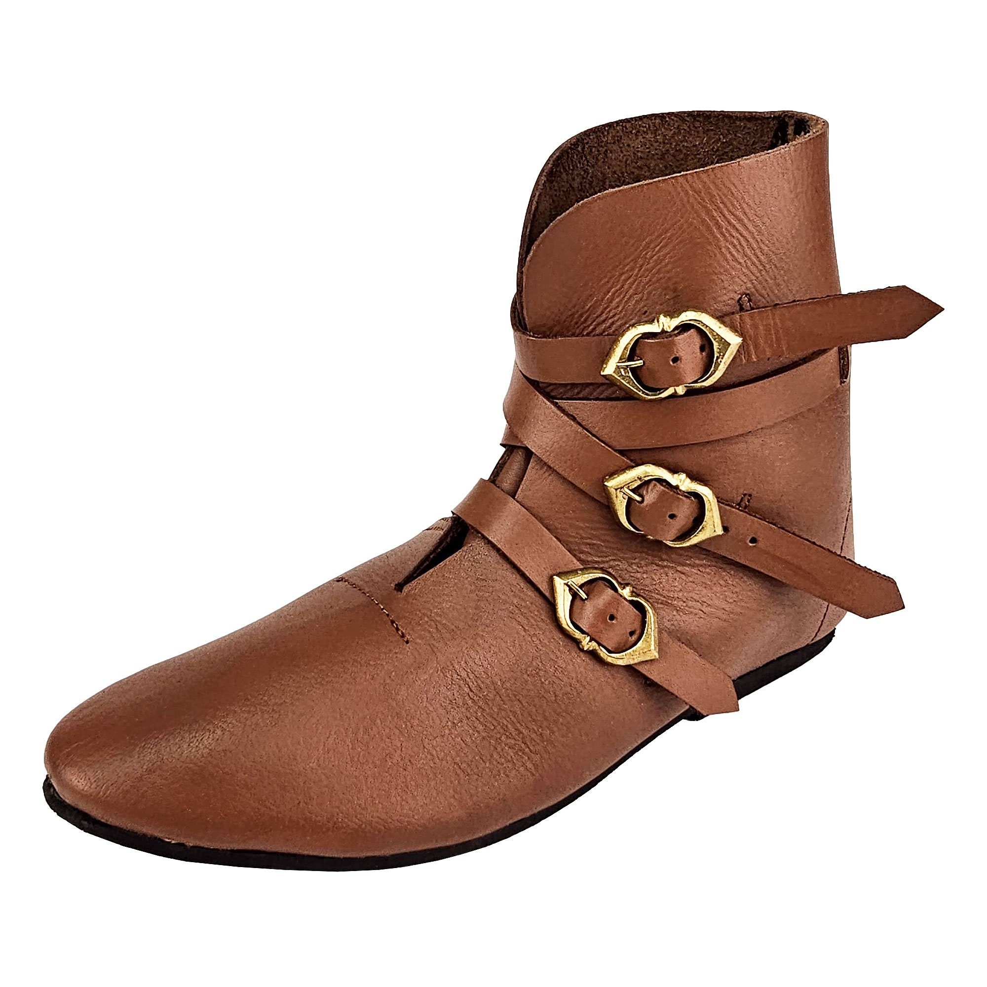 Ritter-Kostüm Mittelalter Halbstiefel braun mit Gummisohle, Curt 44