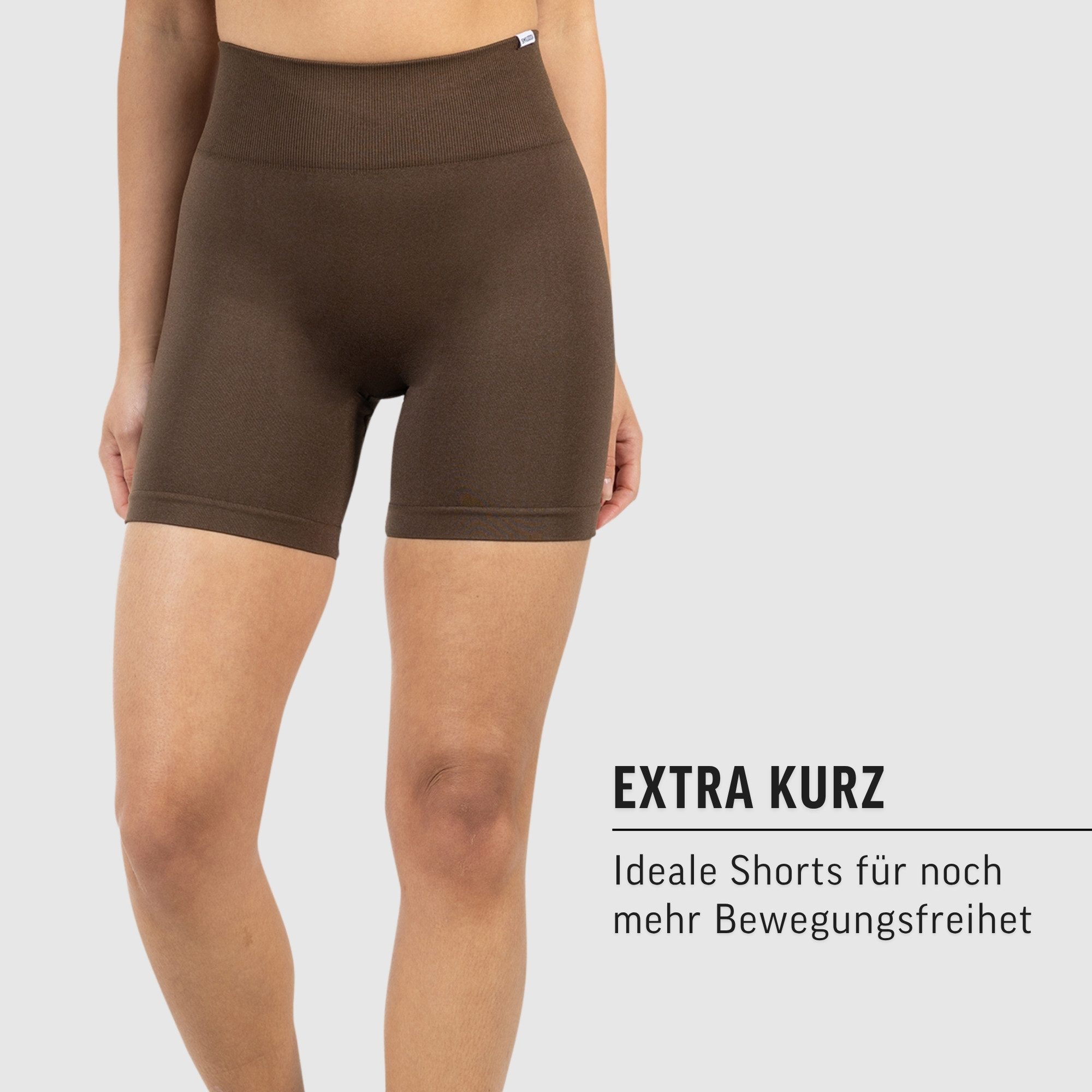 Smilodox Shorts Amaze Ultra, Seamless Blickdichte Radlerhose, Unsichtbarer Scrunch High Waist kurze Hotpants im Shaped Fit Yoga Fitness Laufen Alltag