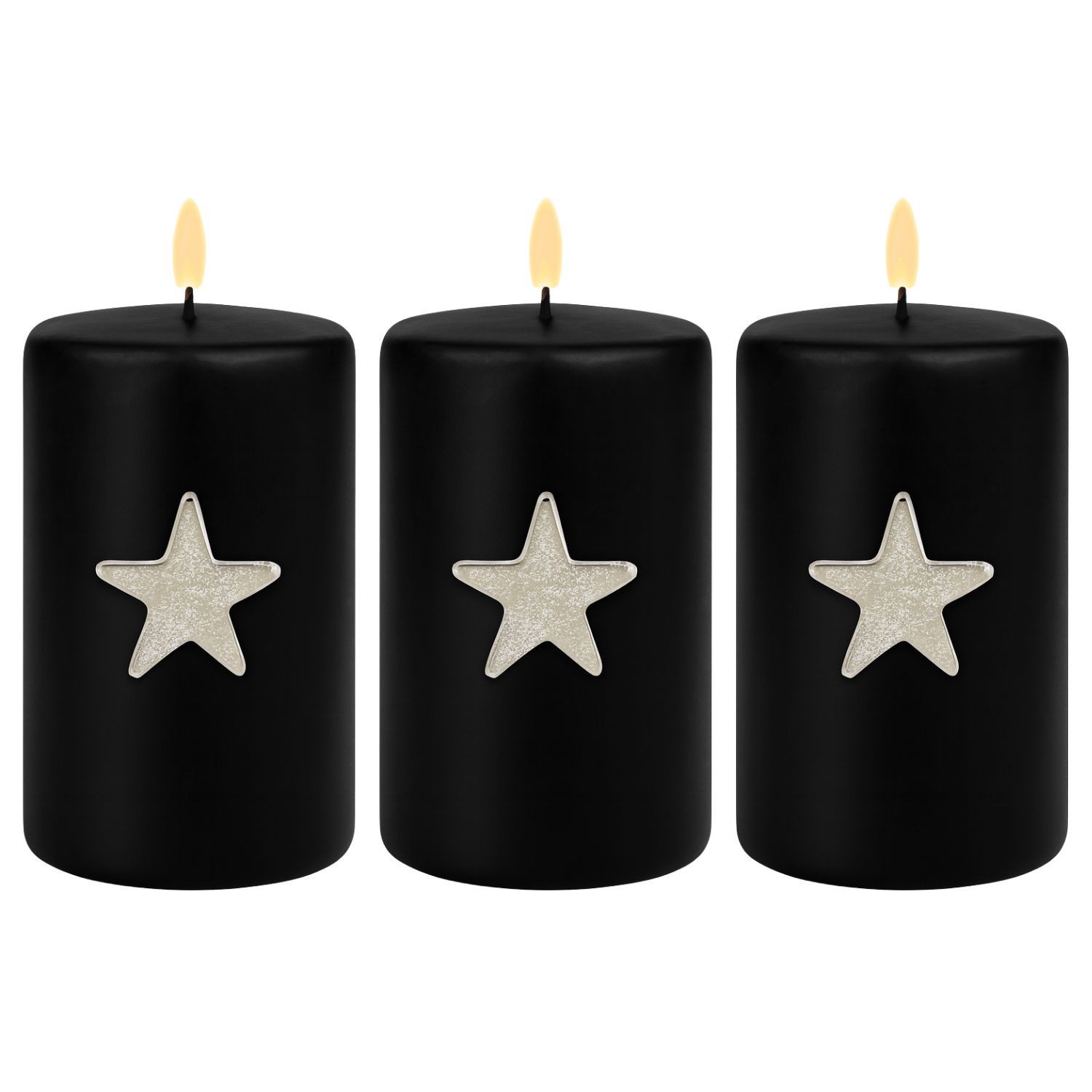 Marrakesch Orient & Mediterran Interior LED-Kerze 3er Set Kerzenpin Caloge K 6cm Silber, Boho Kerzenstecker Advent Deko (3-tlg), Handarbeit