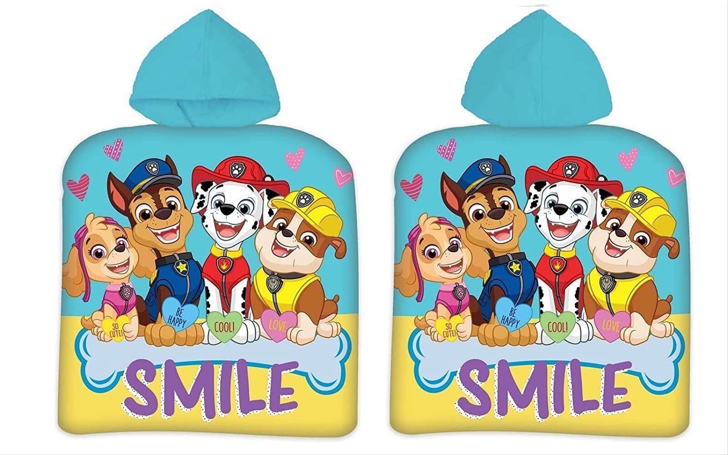 KK Badeponcho Paw Patrol Kinder Poncho Kapuze Duschtuch Badetuch 50 x 100cm