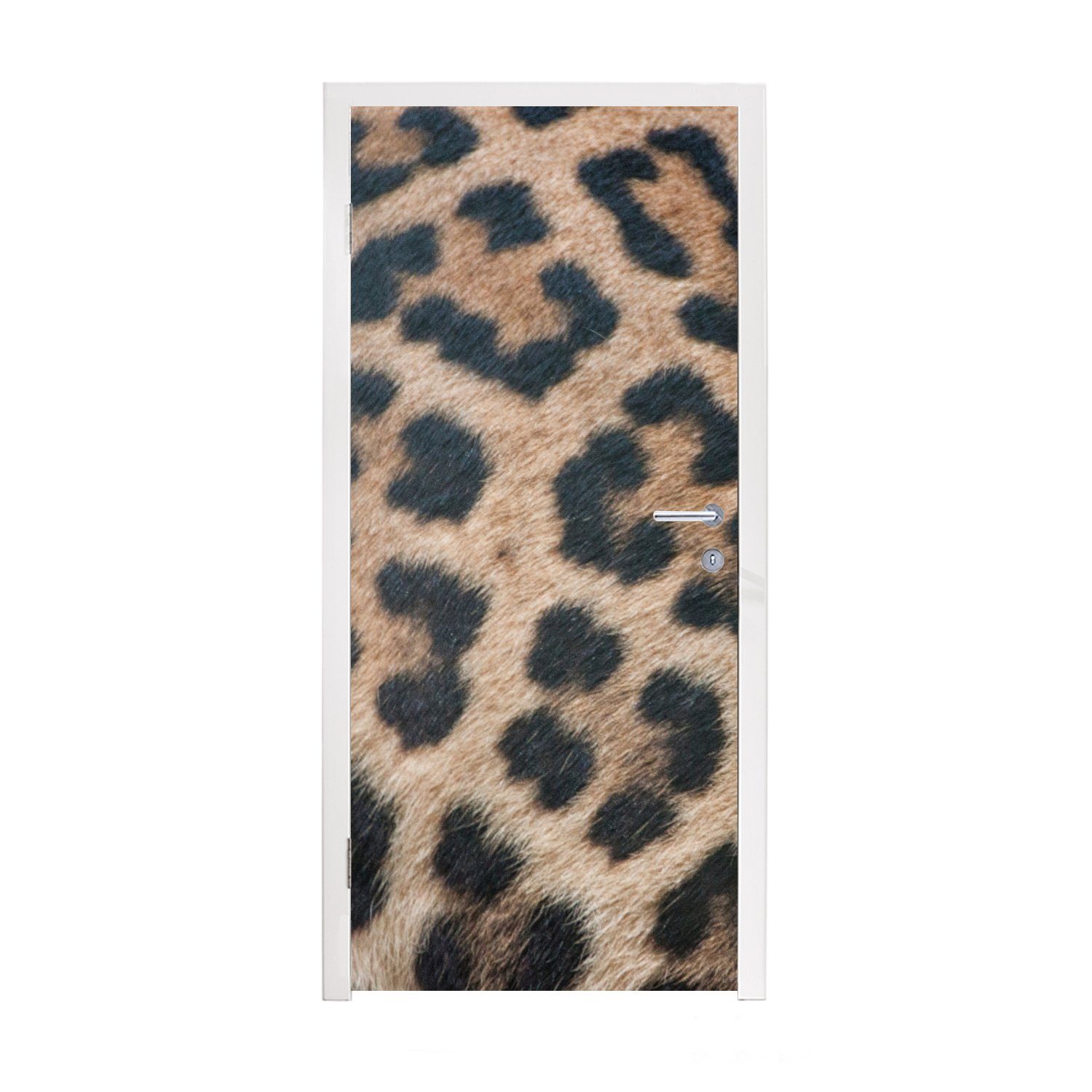 MuchoWow Türtapete Leopardenmuster, Matt, bedruckt, (1 St), Fototapete für Tür, Türaufkleber, 75x205 cm