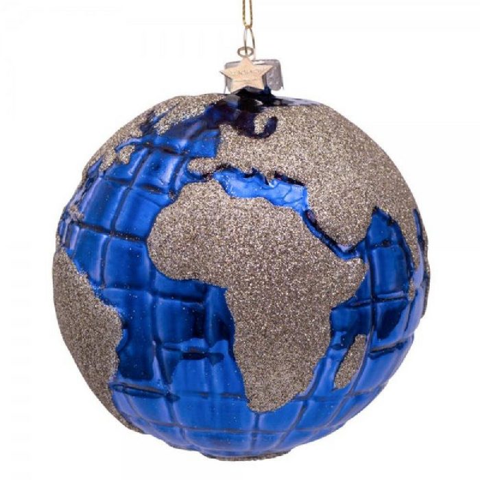 Vondels Christbaumschmuck Ornament Weltkugel mit Glitter