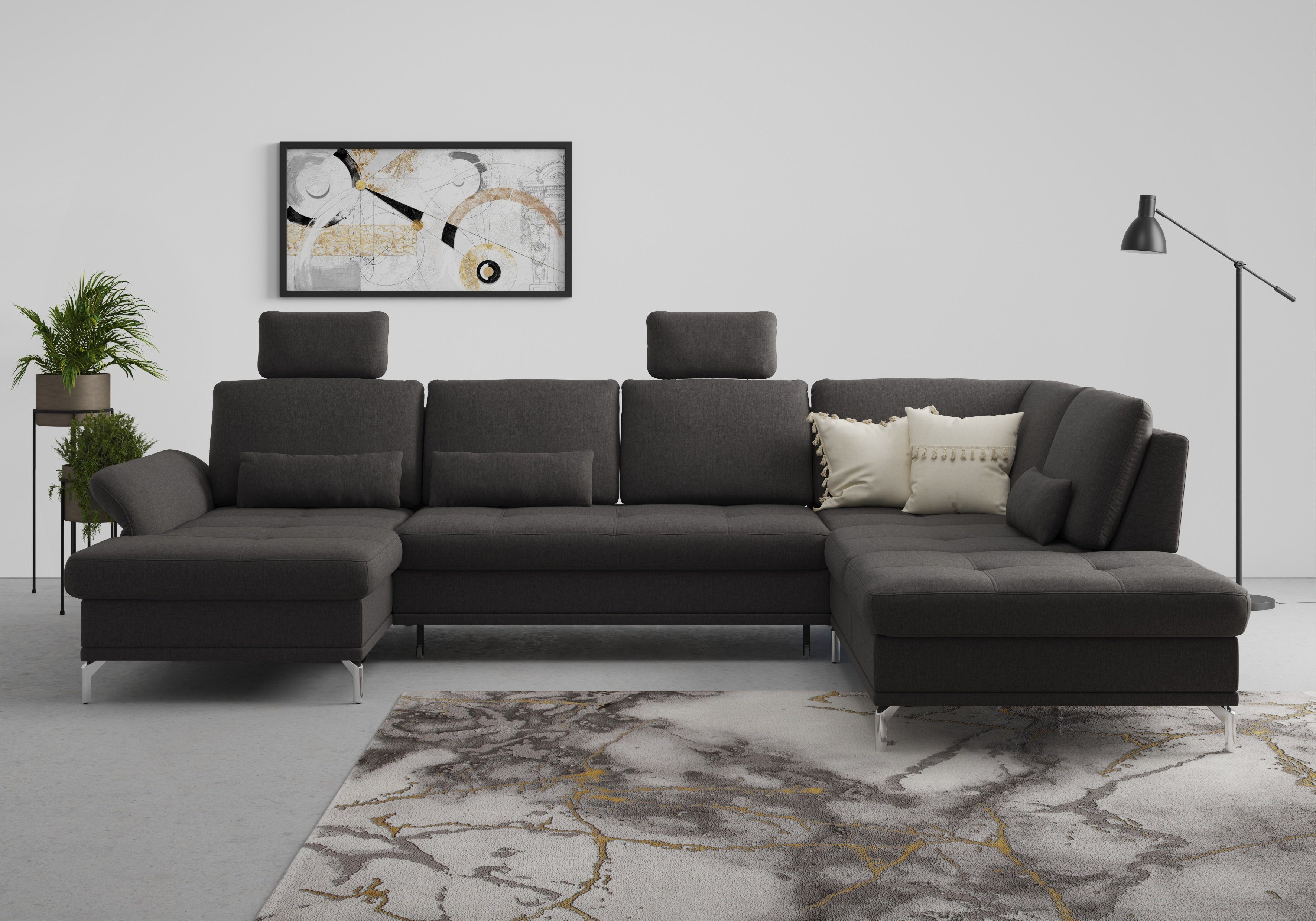 INOSIGN Wohnlandschaft "Palm Beach U-Form" Federkern, mit Sitztiefenverstel günstig online kaufen