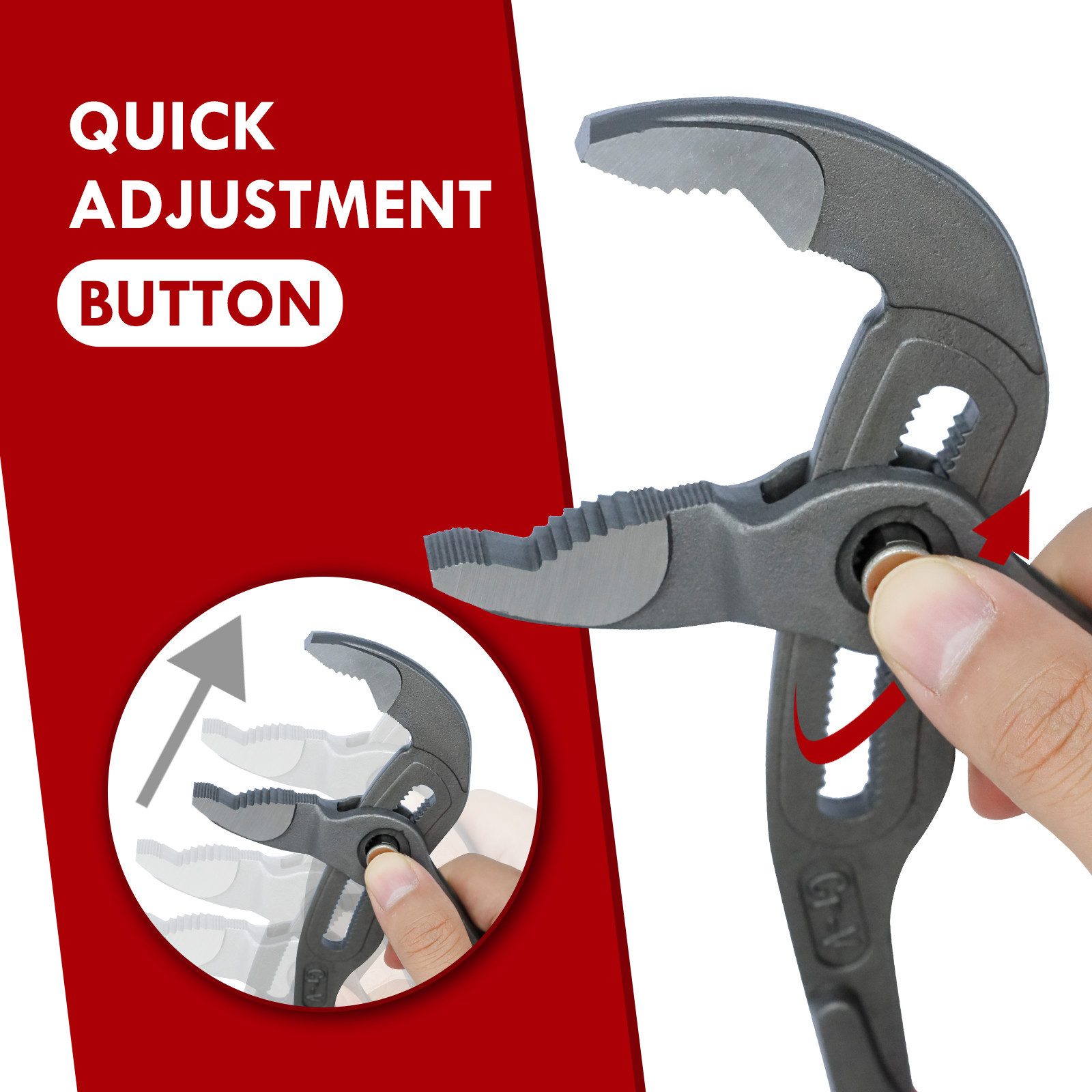 CCLIFE Zangenset Wasserpumpenzange aus Cr-V Stahl Rohrzange Pumpenzange