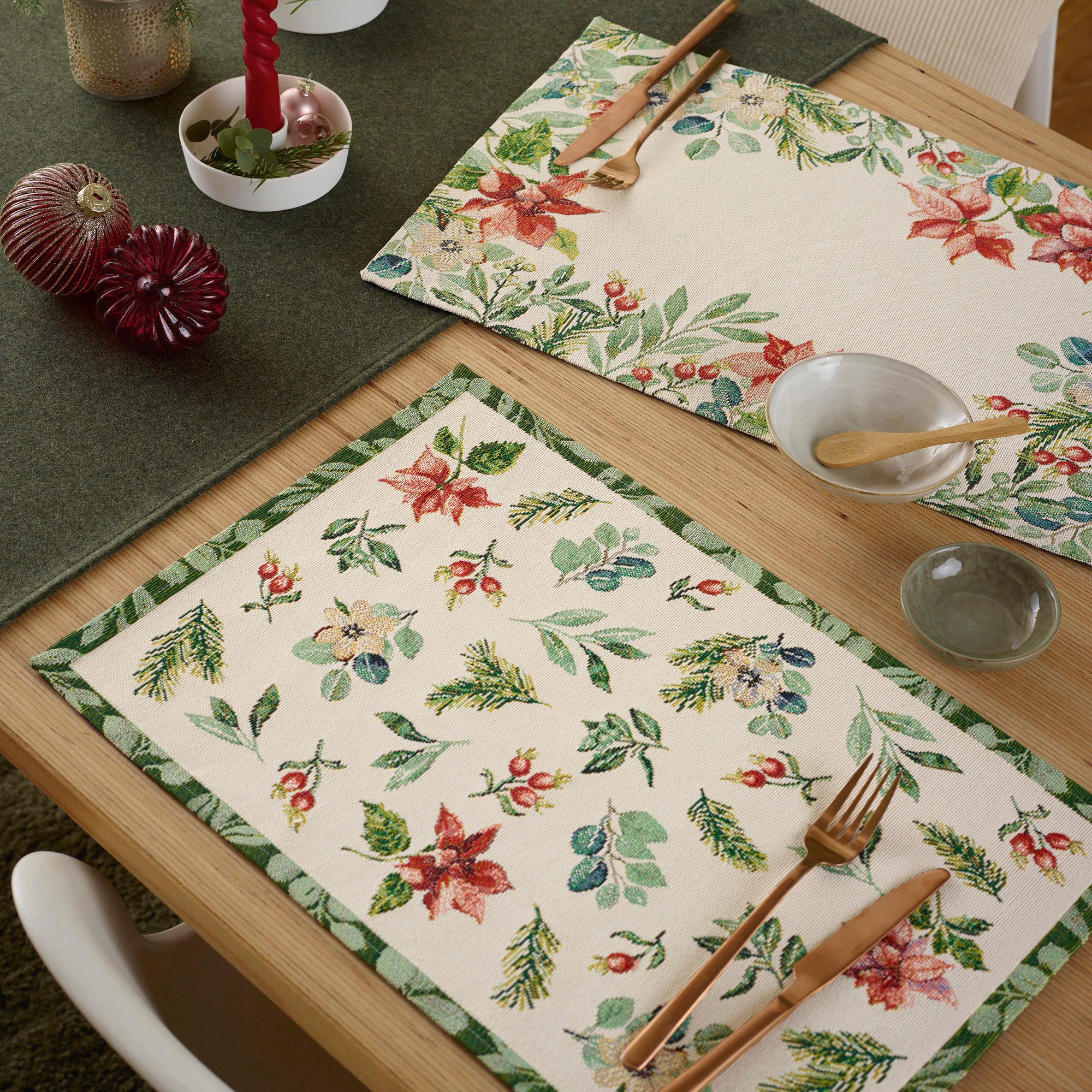 sander table + home Platzset Tischset "X-Mas Greens" 2er-Pack, Gobelin Blum günstig online kaufen