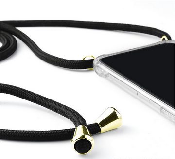 H-basics Handykette Handykette für Apple iPhone XS MAX handykette necklace case cover - in Schwarze Kordel - Necklace case aus flexiblem TPU Silikon