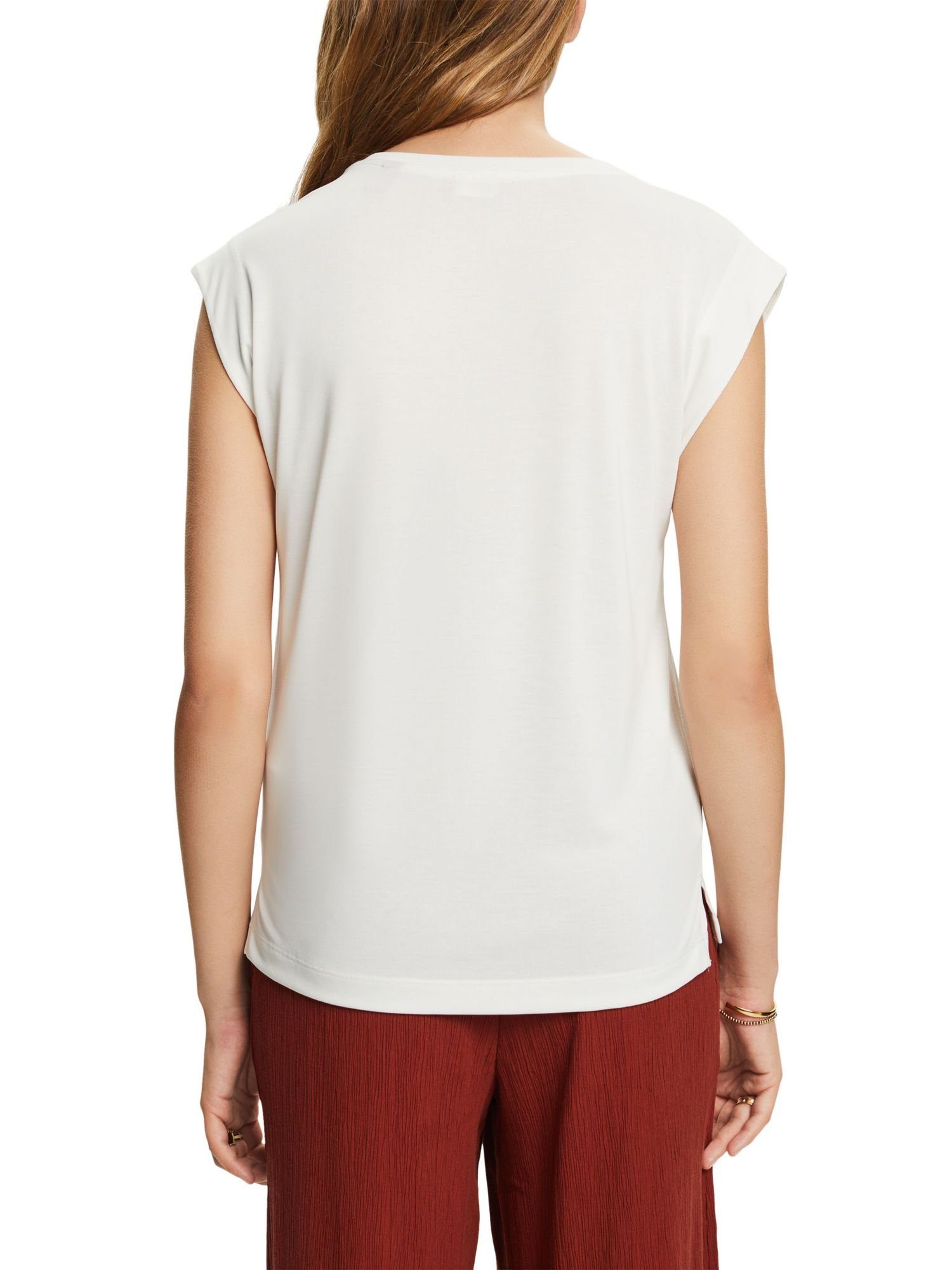 Collection (1-tlg) T-Shirt mit Esprit Griff weichem OFF WHITE Jersey-Top