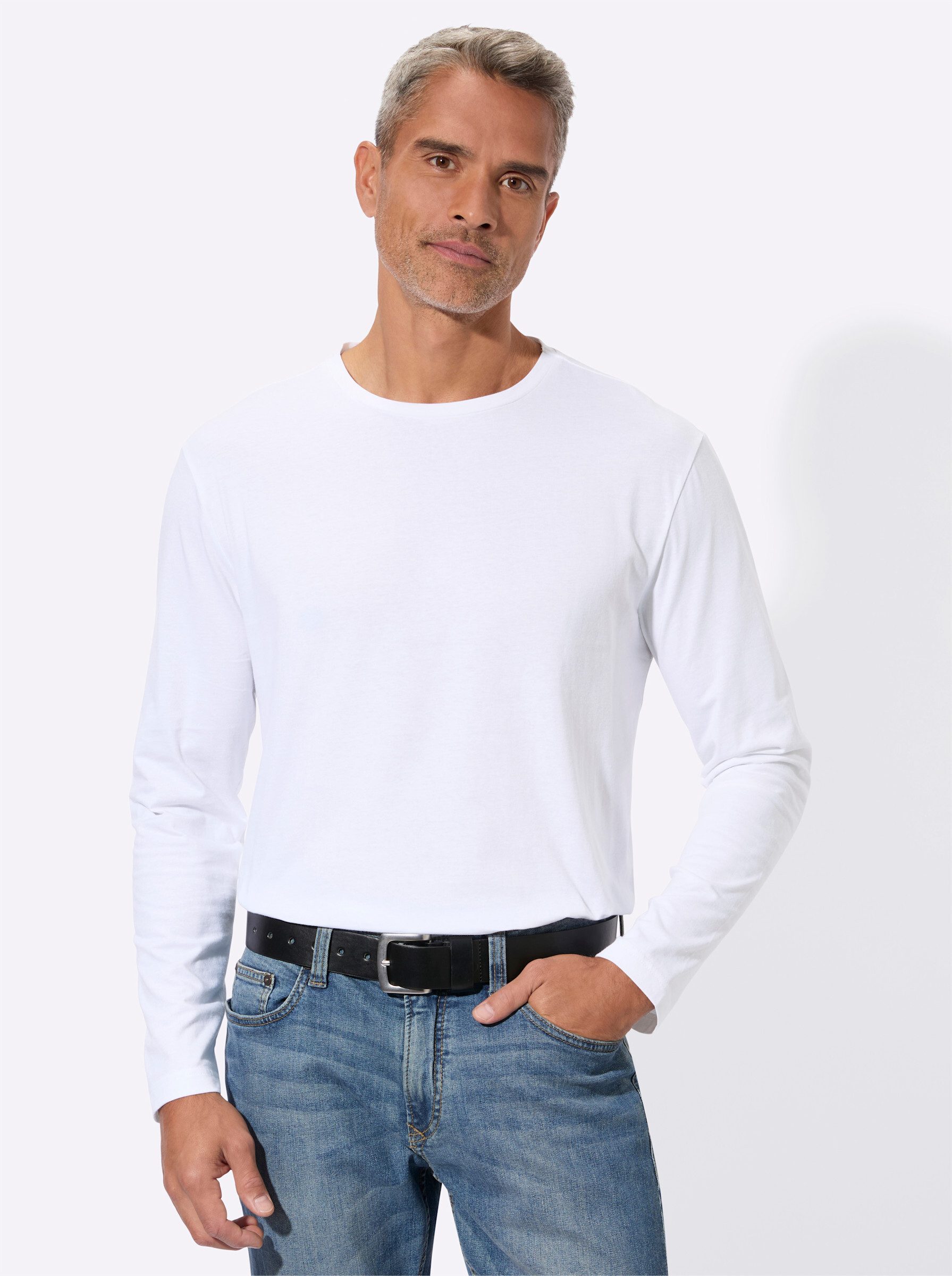 Sieh an! T-Shirt Rundhals-Shirt Langarm