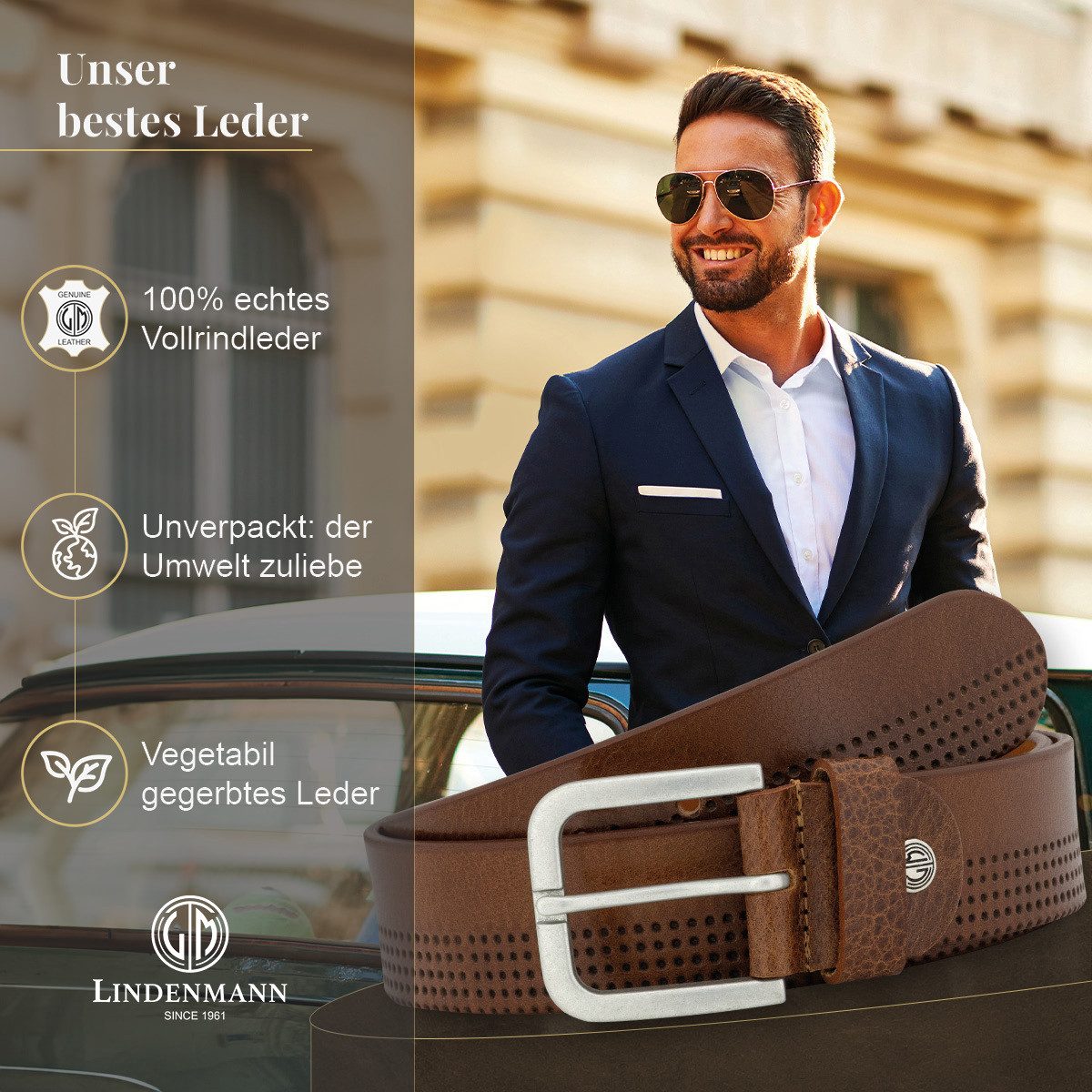 LINDENMANN Ledergürtel