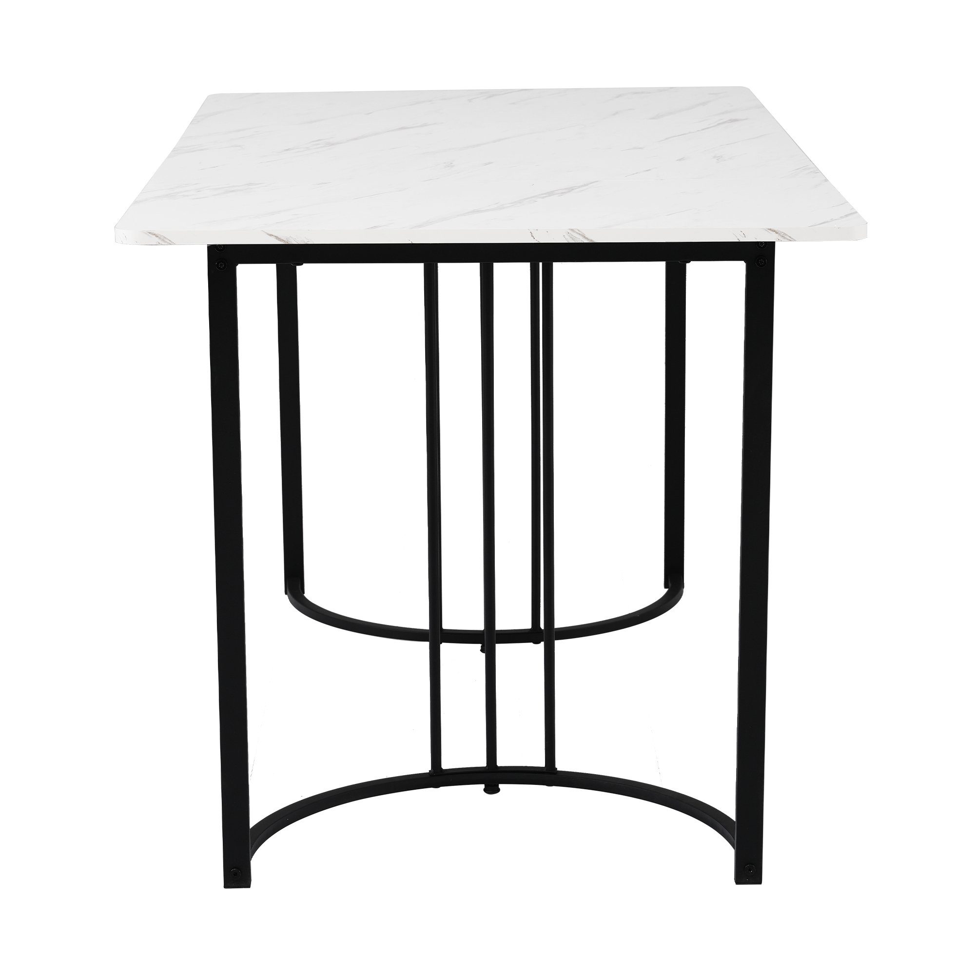 Esstisch (140x80x75 cm, nur Tisch), rechteckig Küchentisch Marmoroptik Esszimmertisch, Metallbeine