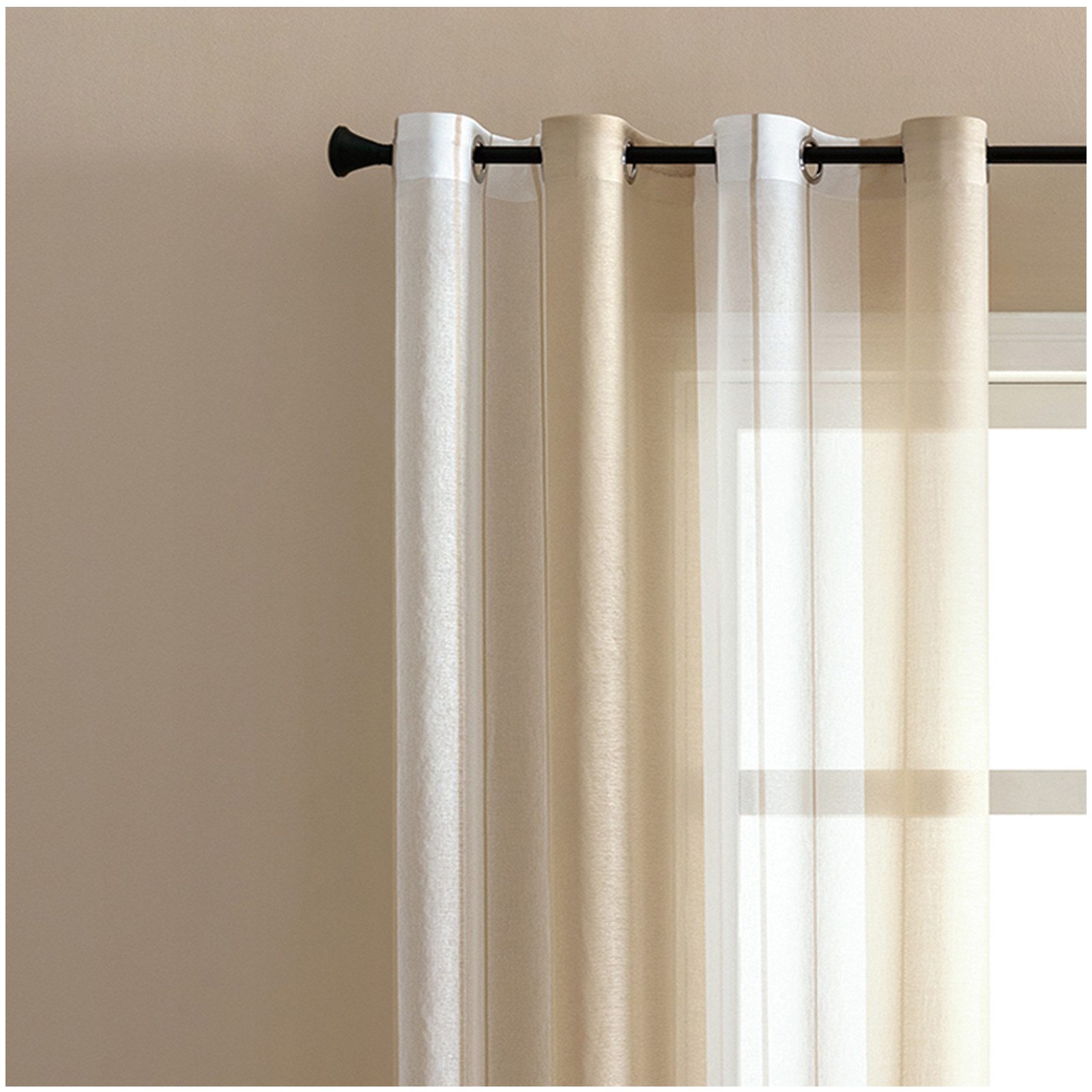 Jibenhome Schiebegardine 2 Stück Vorhang Gestreifter,Ösen Gardine,Voile Fen günstig online kaufen
