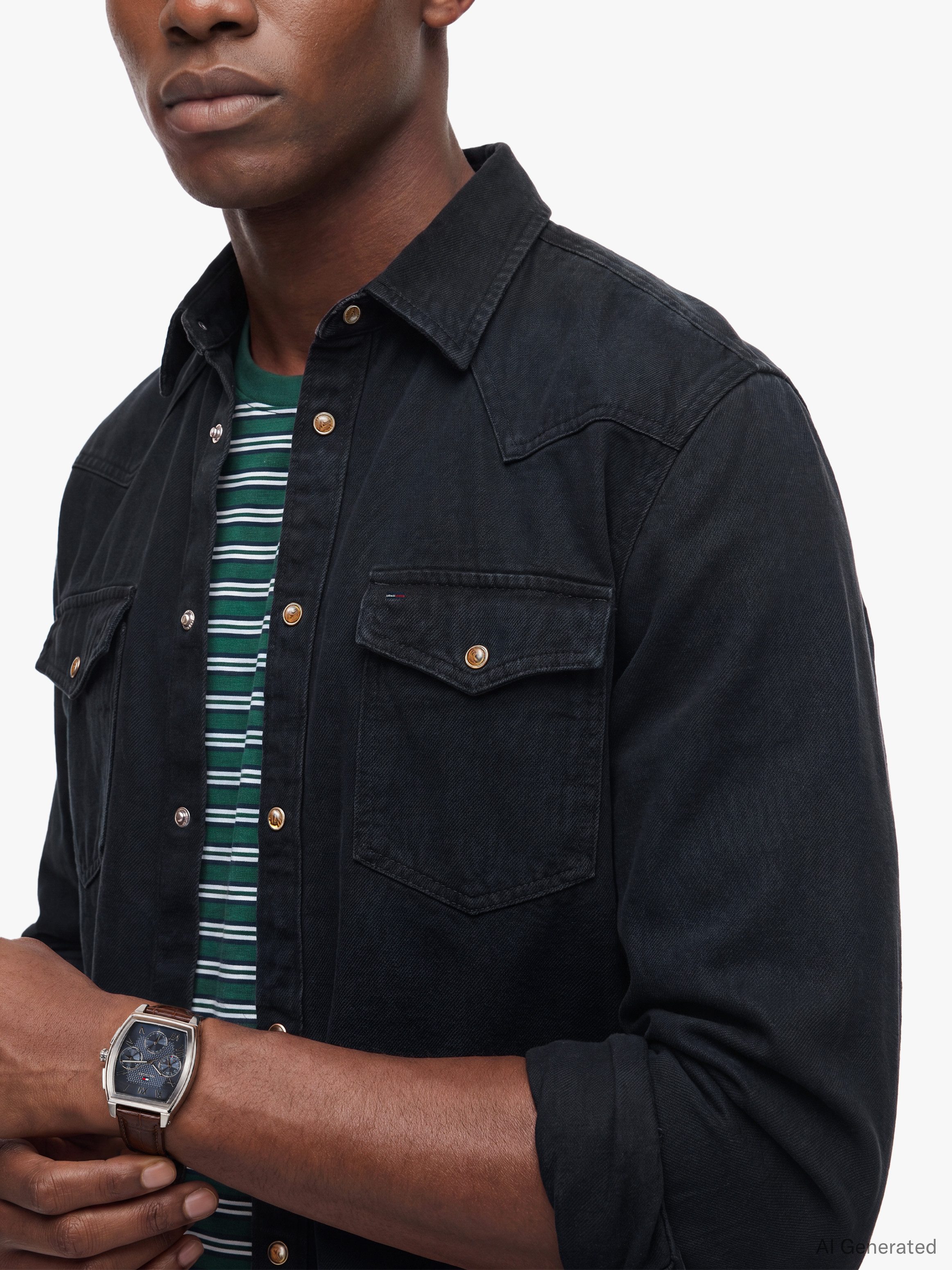 Tommy Jeans Langarmhemd REGULAR WASHED WESTERN SHIRT Regular fit mit Hemdkragen – Bild 3 von 5