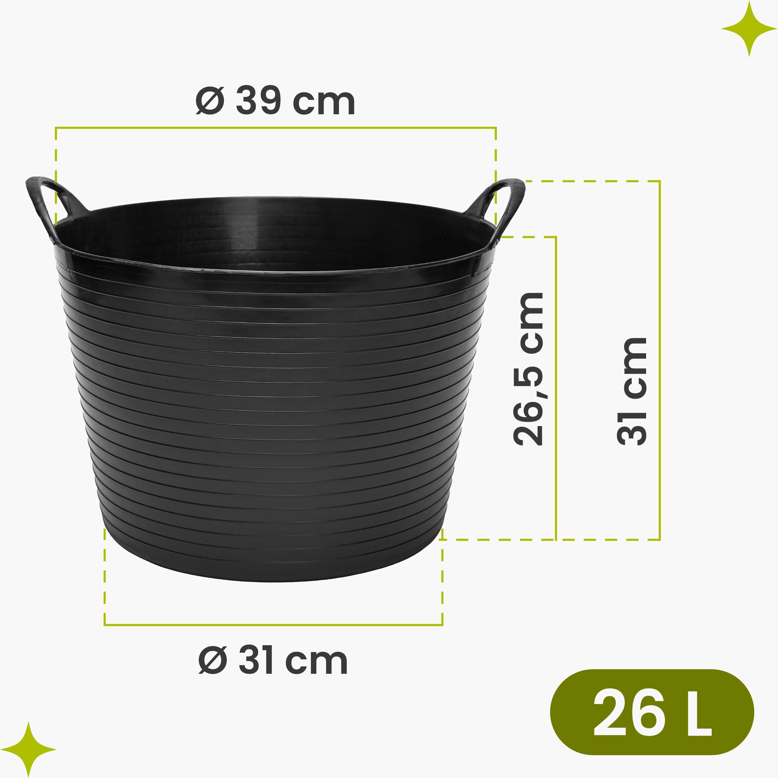 Garronda Allzweckkorb Flexibler Wäschekorb Set 26 und 42 L für Haushalt, Waschküche GD-0185 (1 St)