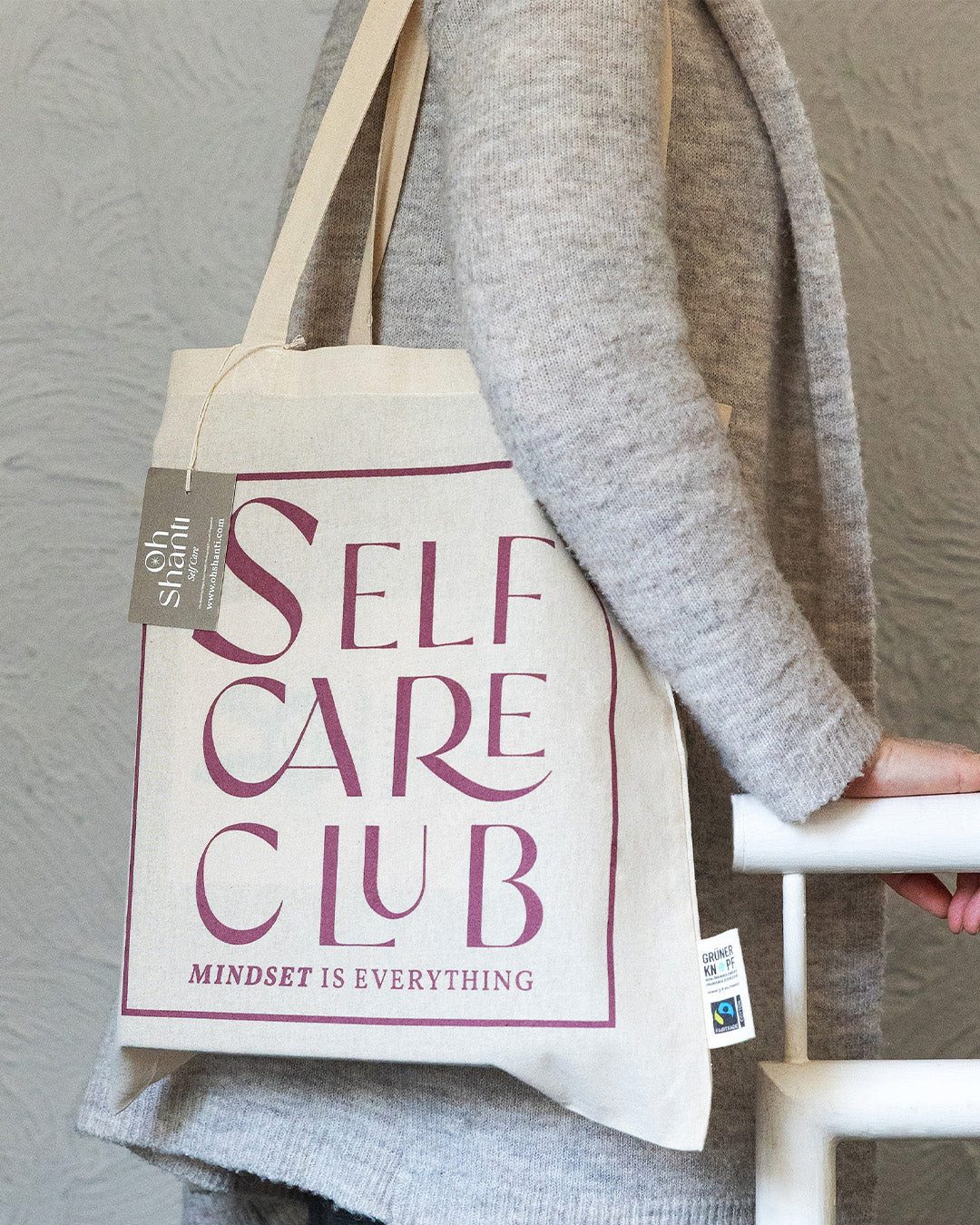 Oh Shanti Tragetasche Selfcare Club Jutebeutel Bio-Baumwolle, Эко-товар produziert, vegan