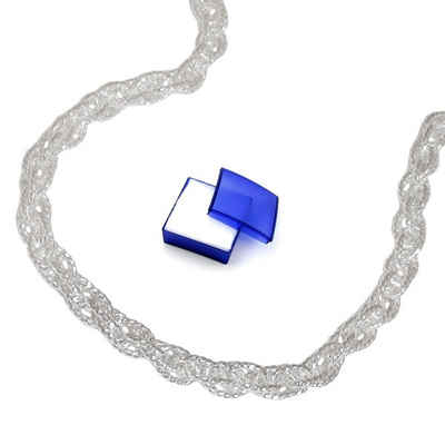 unbespielt Silberkette Halskette 3 mm Doppelankerkette 925 Silber 50 cm inkl. Schmuckbox, Silberschmuck für Damen und Herren