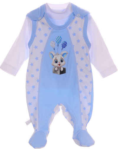 La Bortini Strampler Baby Anzug 2tlg Strampler und Hemdchen 44 50 56 62 68 74 aus reiner Baumwolle