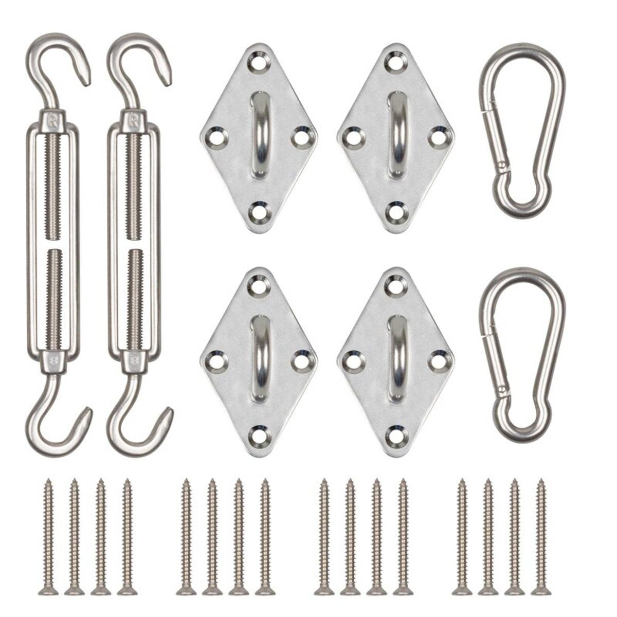 NYVI Sonnensegeladapter Sonnensegel Befestigungsset SunComfort M8 aus Edelstahl, (1-tlg), Komplettes Montageset für Mittlere & Große Schattensegel