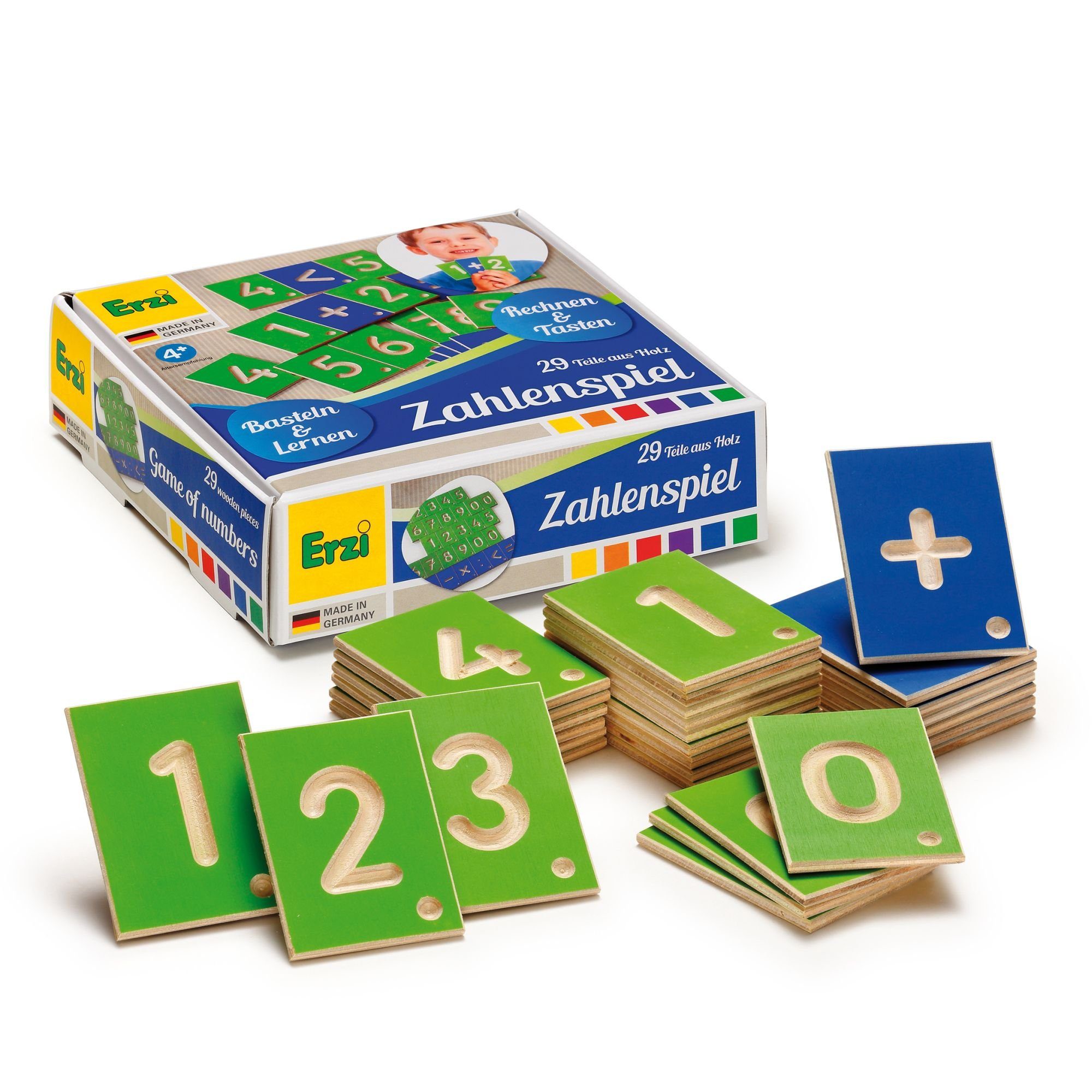 Holz Lernspielzeug Lernspiel spielend 29-St), aus Zahlen, (Set, lernen, Erzi® rechnen