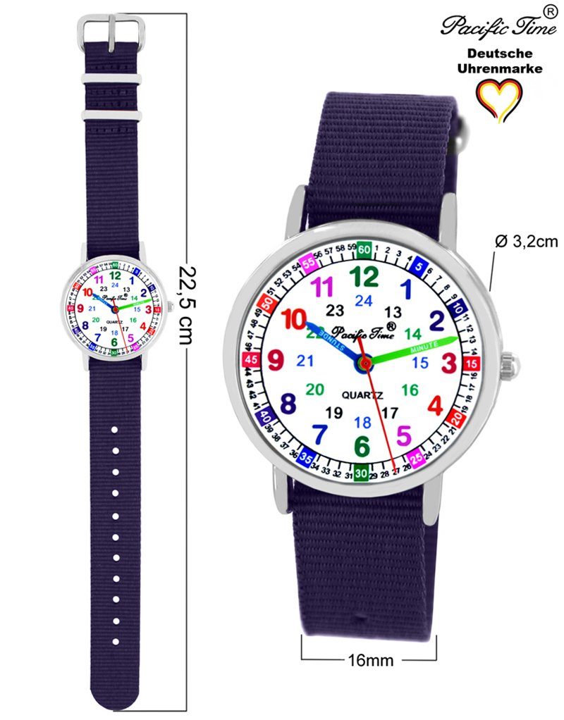 Armbanduhr - Design Time Lernuhr Kinder Match Mix Pacific Quarzuhr Reflektor violett Wechselarmband, und Gratis und Versand Set gelb