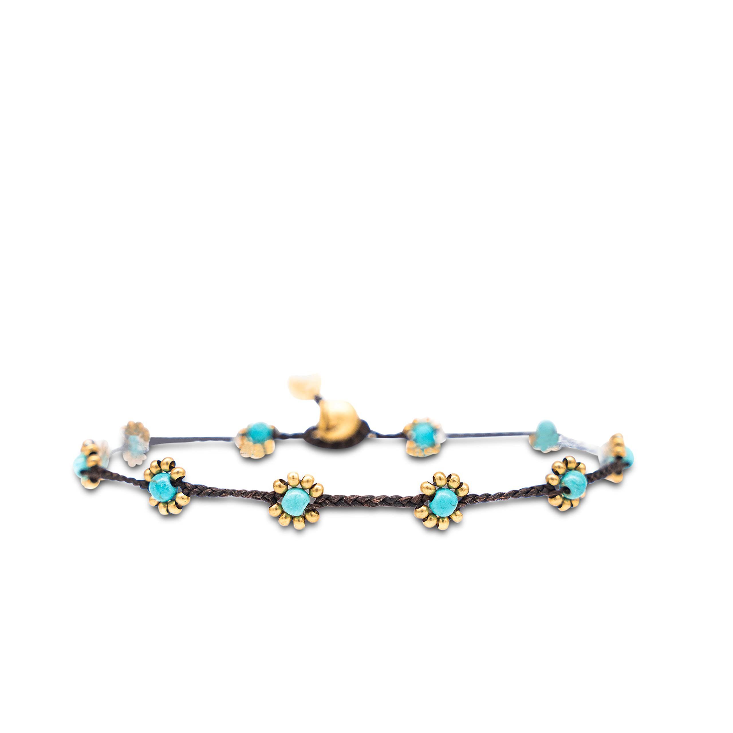 Made by Nami Fußkette Surfer Fußkettchen mit Perlen Damen & Mädchen Boho Fußkette, Hippie Fußkettchen Festival Schmuck