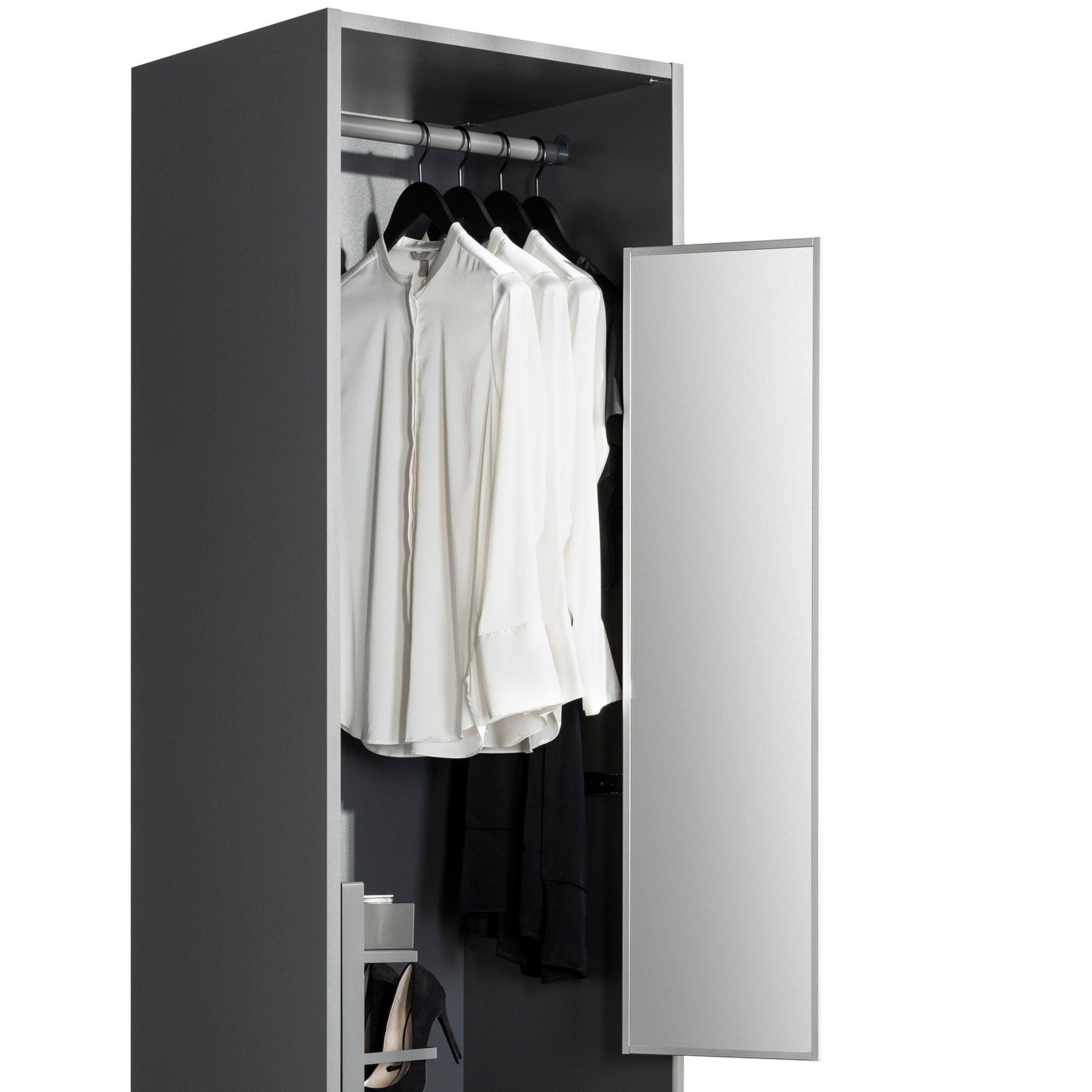 SO-TECH® Garderobe Schrankspiegel anthrazit ausziehbar, schwenkbar 180° (1 St)