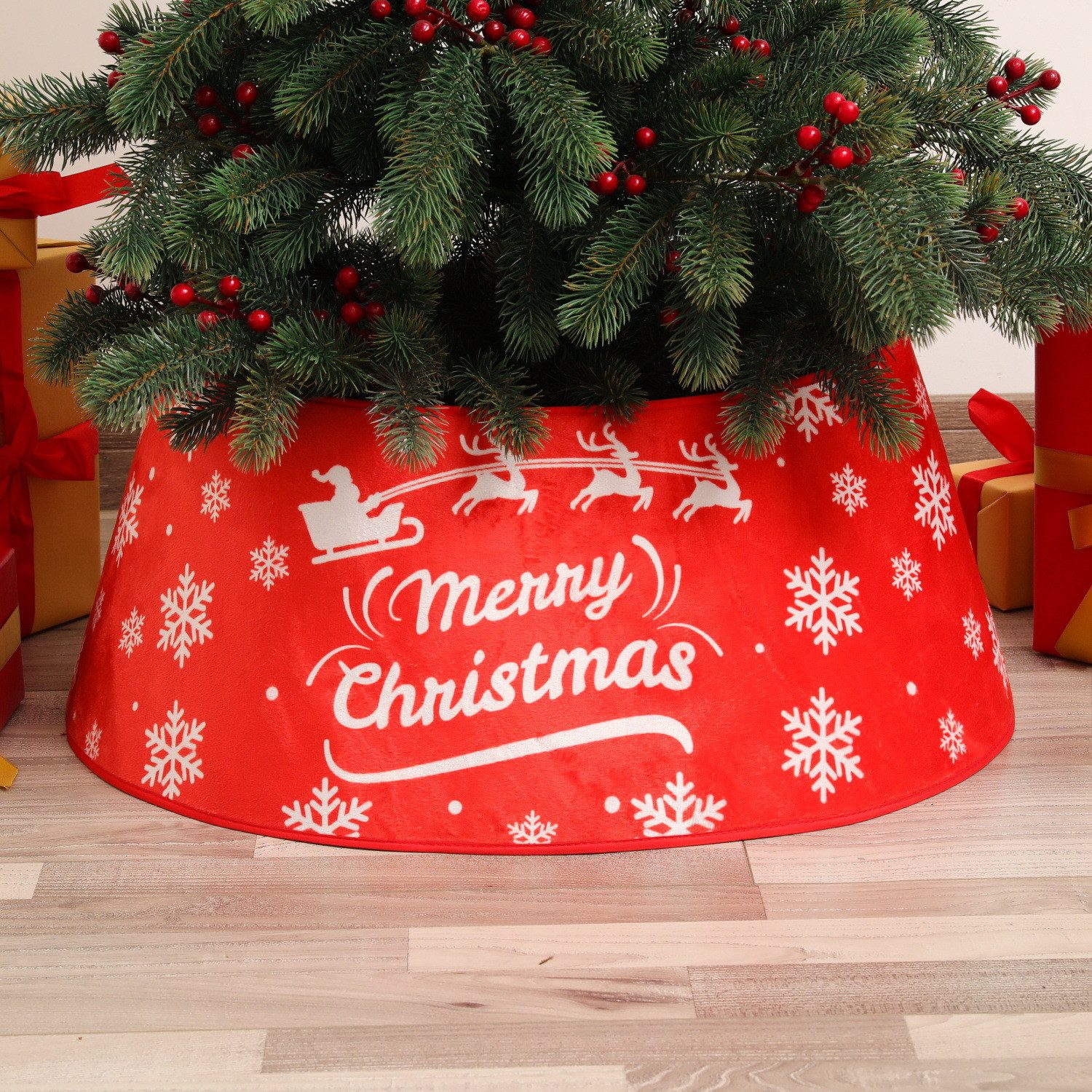Coonoor Christbaumschmuck Weihnachtsbaum Kragen Weihnachtsbaum Rock Ständer Weihnachtsbaumdecke