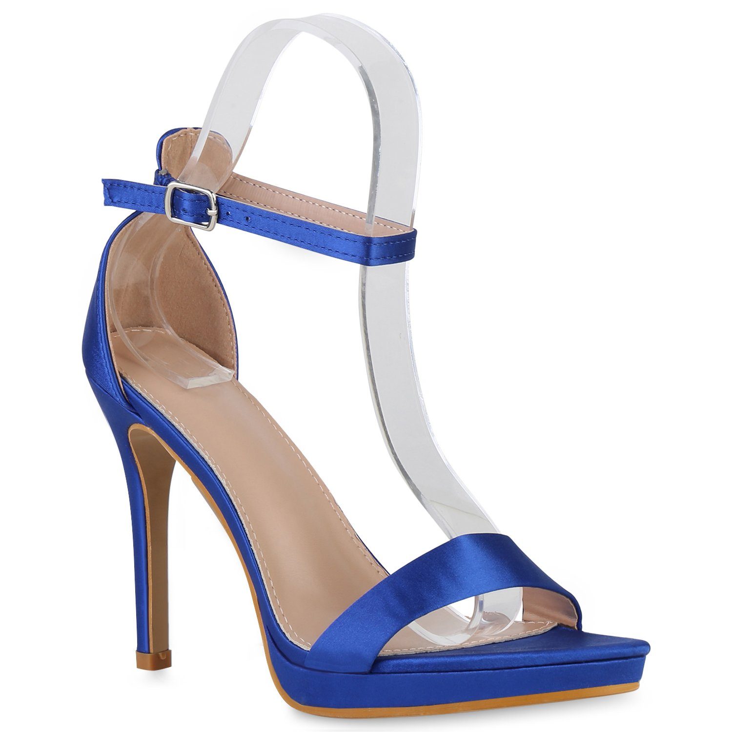 Blau High-Heel-Sandalette Schuhe VAN HILL 840414
