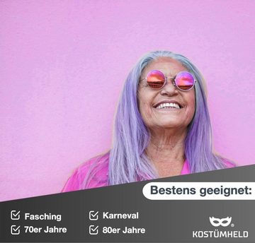 Kostümheld® Hippie-Kostüm 3x Hippie Brille Kostümbrille rosa Accessoires für Fasching & Karneval