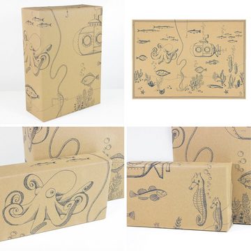 Bow & Hummingbird Geschenkpapier Geschenkpapier Unterwasserwelt, 100 % Recyclingpapier