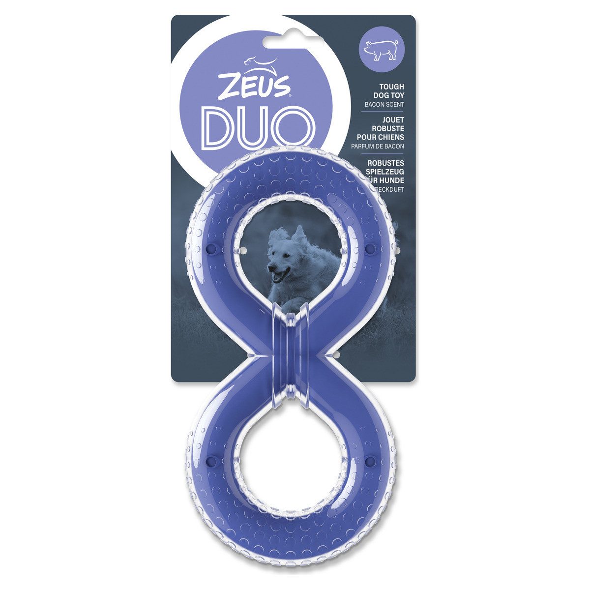 Zeus Spielknochen Duo 8-Figur mit Baconduft lila