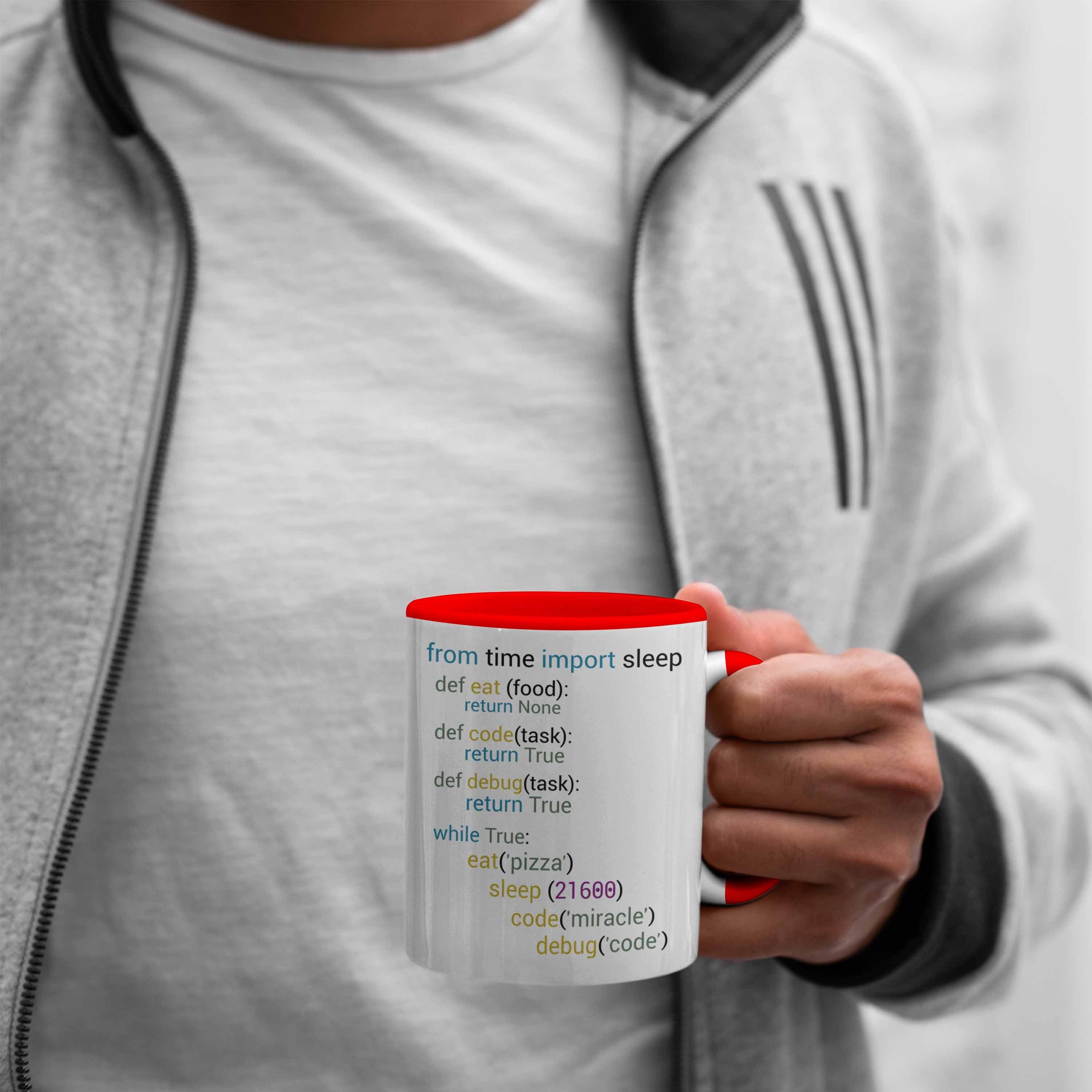 Trendation Nerds Geschenk Tasse Coder Rot Softwareentwickler für Programmierer Tasse Gesch