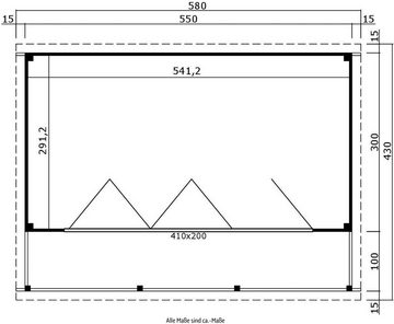 LASITA MAJA Gartenhaus LIVERPOOL, BxT: 580x430 cm, (Set, inkl. Fussbodenbretter zum verlegen)