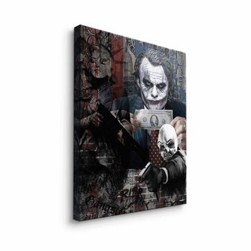 DOTCOMCANVAS® Leinwandbild, Leinwandbild Serious Money Joker Geld Pop Art Motiv mit premium Rahmen