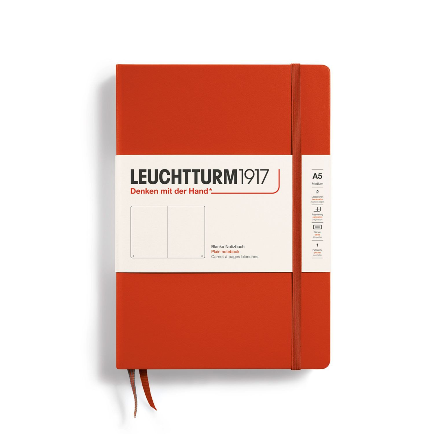 Leuchtturm1917 Notizbuch Medium A5 Hardcover Fox Red Blanko