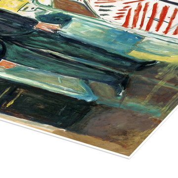 Posterlounge Poster Edvard Munch, Selbstbildnis zwischen Uhr und Bett, Malerei