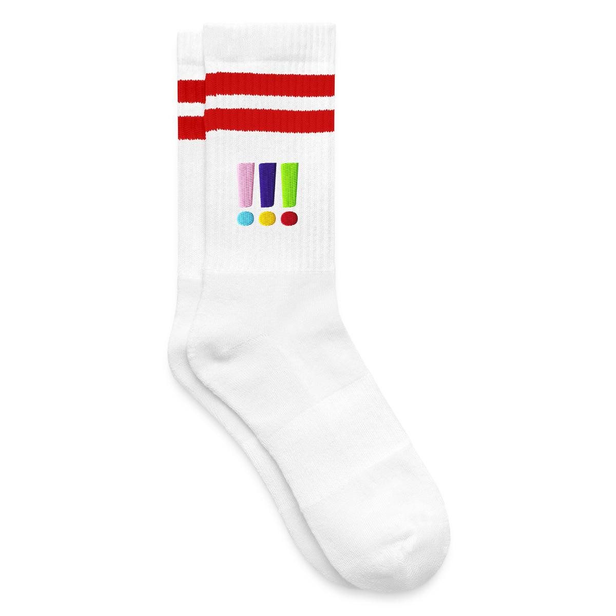 Spreadshirt Socken Die Drei Ausrufezeichen Logo Stick Gestreifte Tennissocken (1-Paar)
