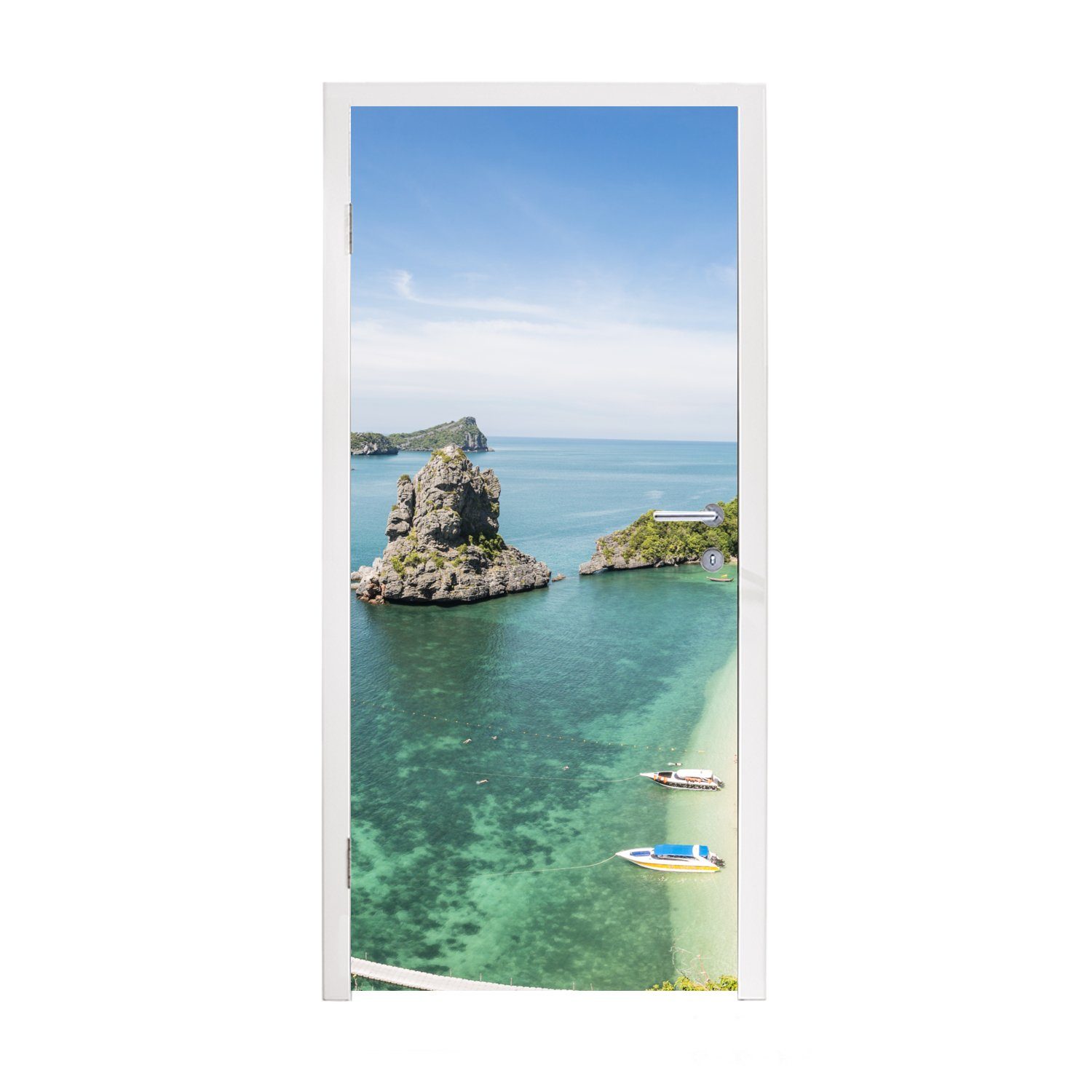 MuchoWow Türtapete Meeresnationalpark Thong auf Ko Tao, Matt, bedruckt, (1 St), Fototapete für Tür, Türaufkleber, 75x205 cm