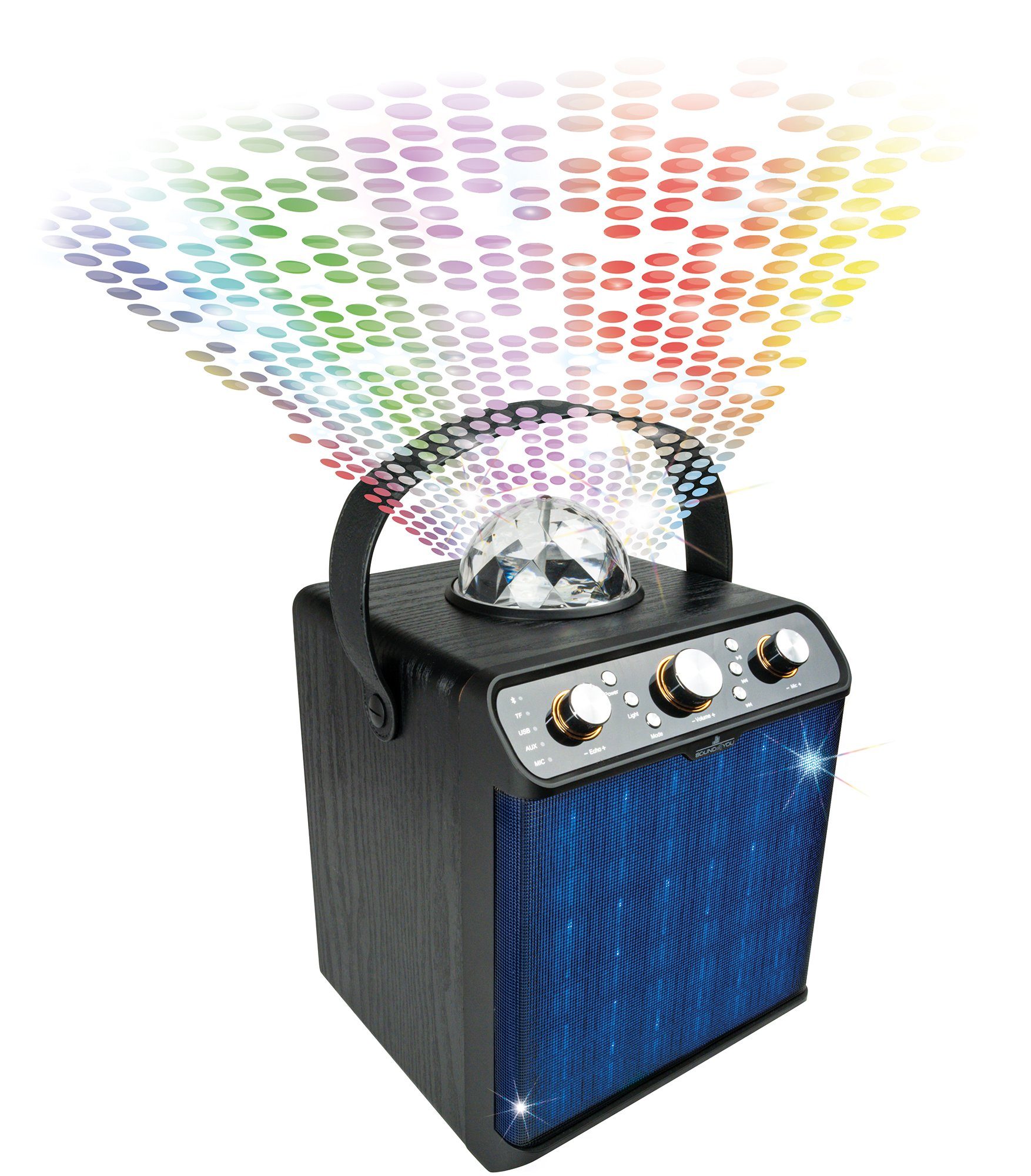 Schwaiger 661675 Party-Lautsprecher (Bluetooth, 300 W, mit Discokugel)