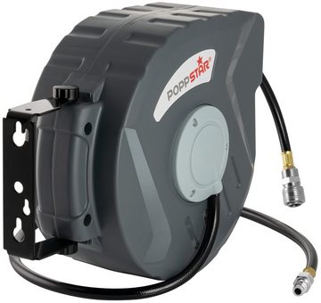Poppstar Schlauchtrommel Automatik Aufroller für Druckluft Schlauch, Druckluftschlauchtrommel mit Schlauch: 10m + 1m (ID 5/16" 8x12mm)