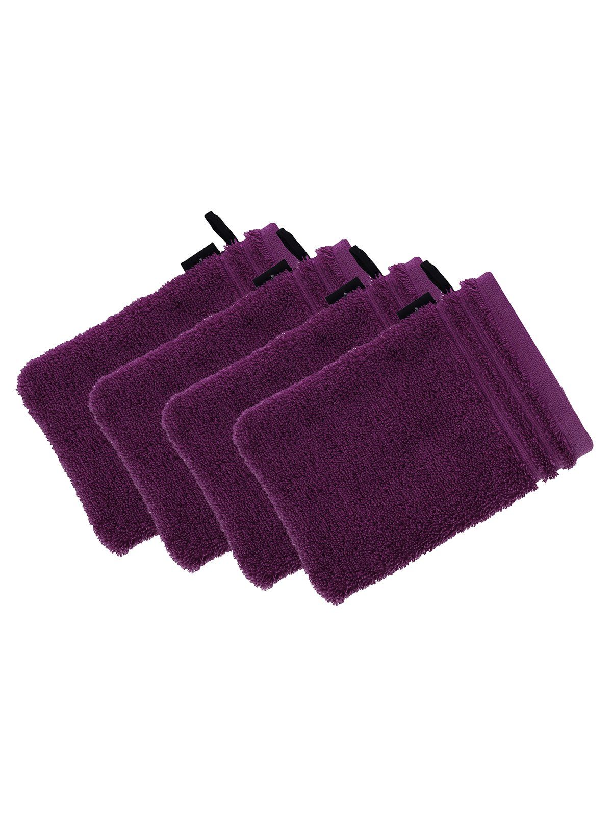 Vossen Waschhandschuh 4er Pack Waschhandschuh 22 x 16 cm Calypso feeling (Spar-Set, 4-tlg), Vegan purple