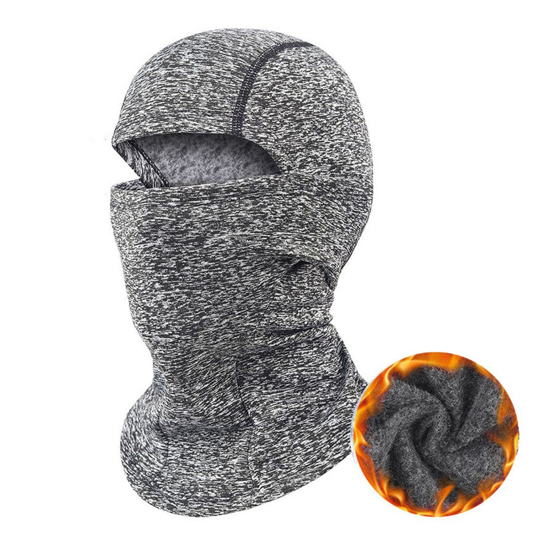 DÖRÖY Sturmhaube Warme Maske für den Outdoor-Reitsport, Sport-Kopfbedeckung mit Puffer dunkelgrau