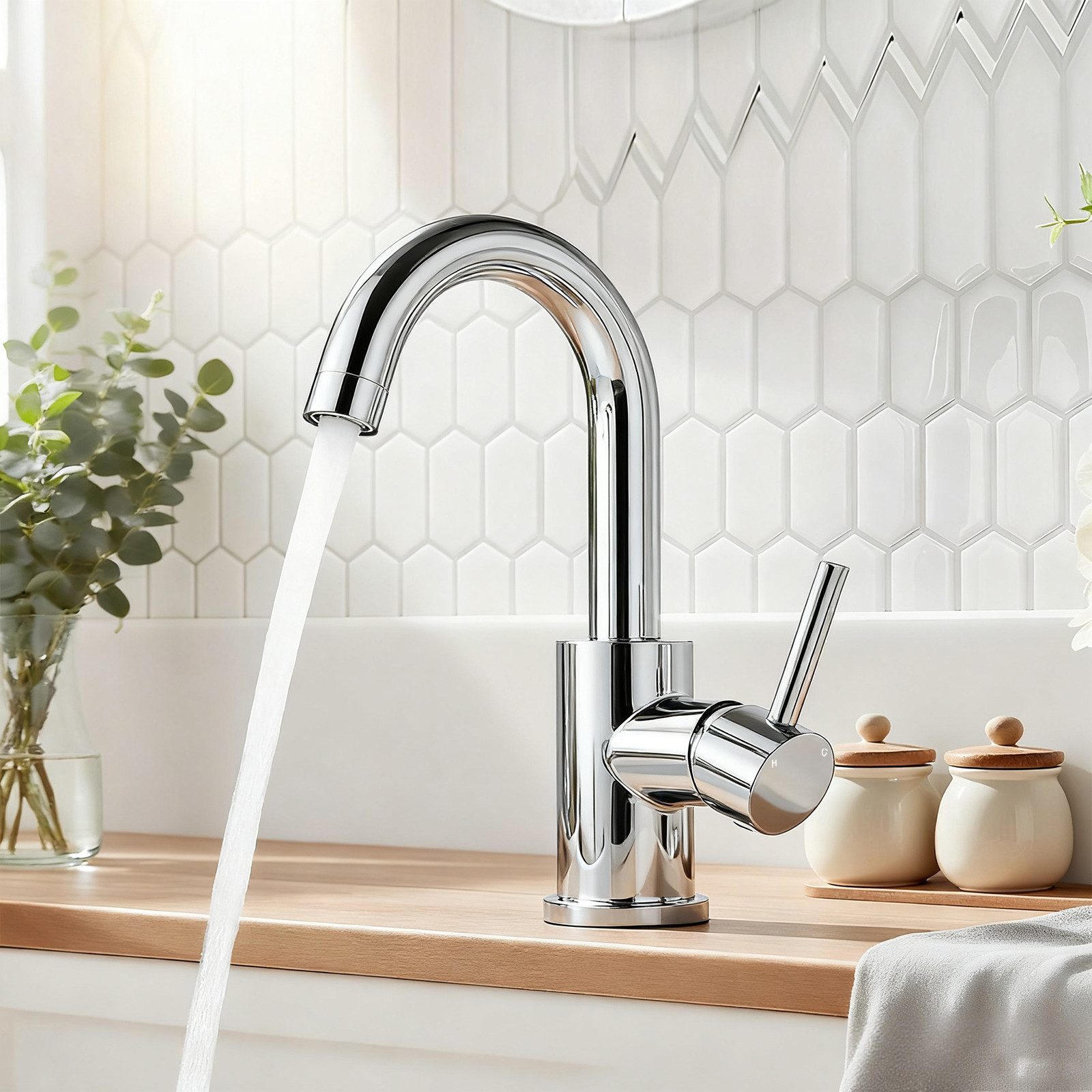 AICA Waschtischarmatur Wasserhahn Bad 360° Drehbar, Warm&Kaltwasser Mischba günstig online kaufen