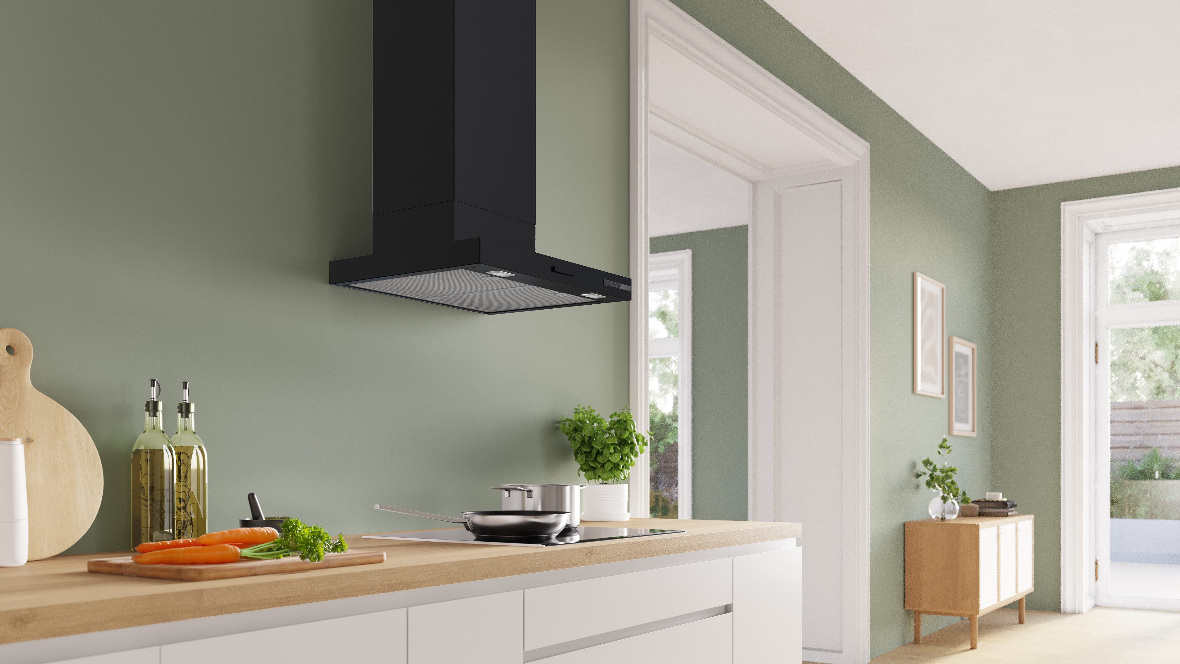 BOSCH Wandhaube DWB63BC60 Serie Serie 2 DWB63BC60, Einfache Tastensteuerung & effizientes Dual Filtersystem