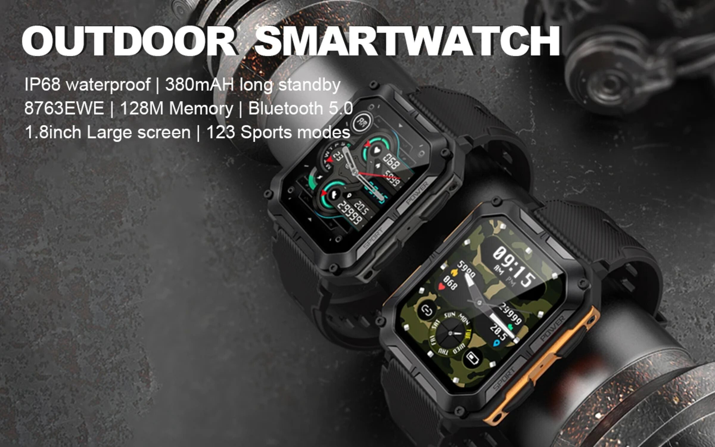 Nagham Ghazal Aswad Smartwatch Anruf Business Sport IP68 Wasserdichte Stimme Assistent Smartwatch